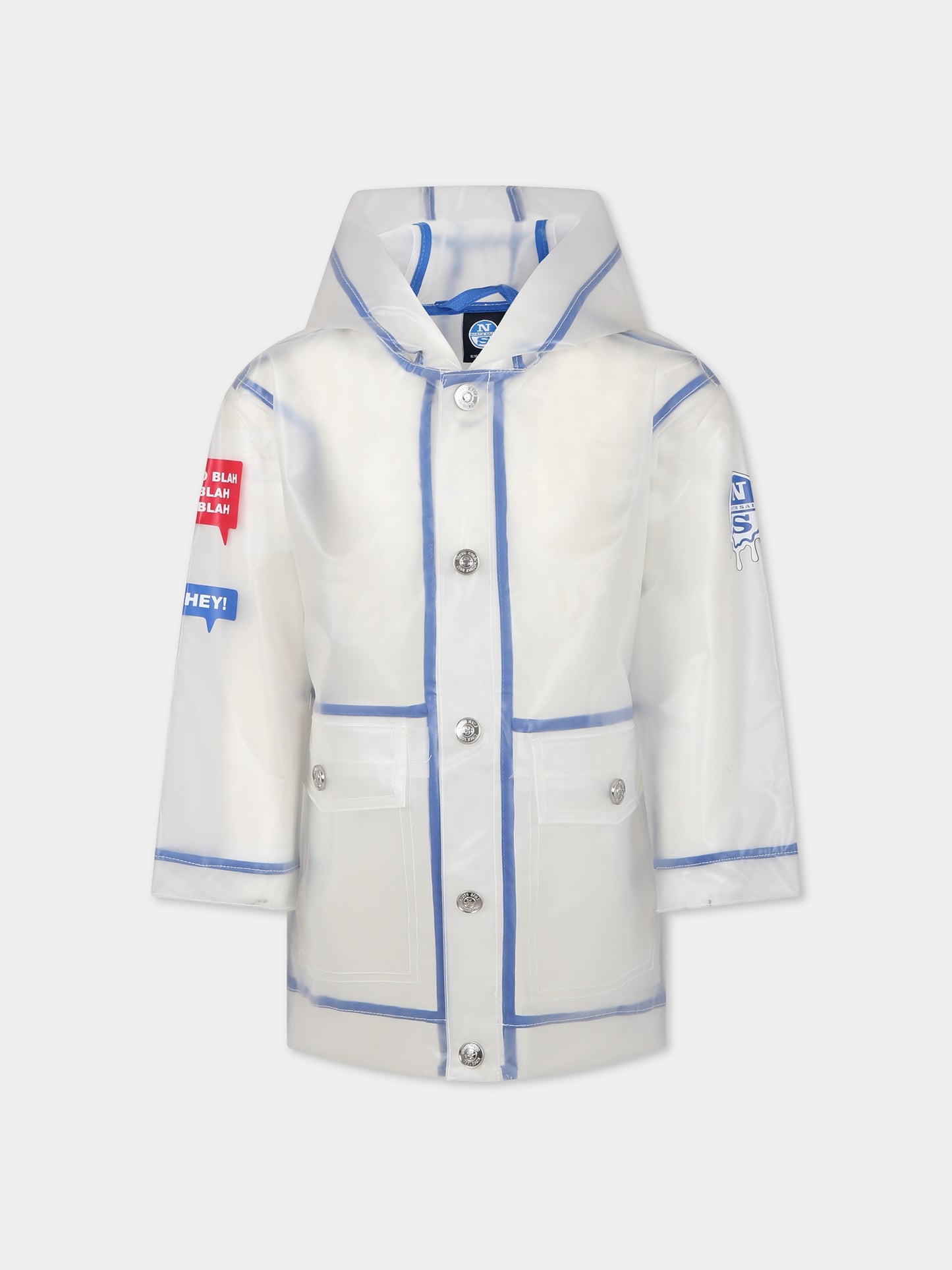 Giubbotto bianco per bambino con stampa e logo,North Sails,701903 000 C001