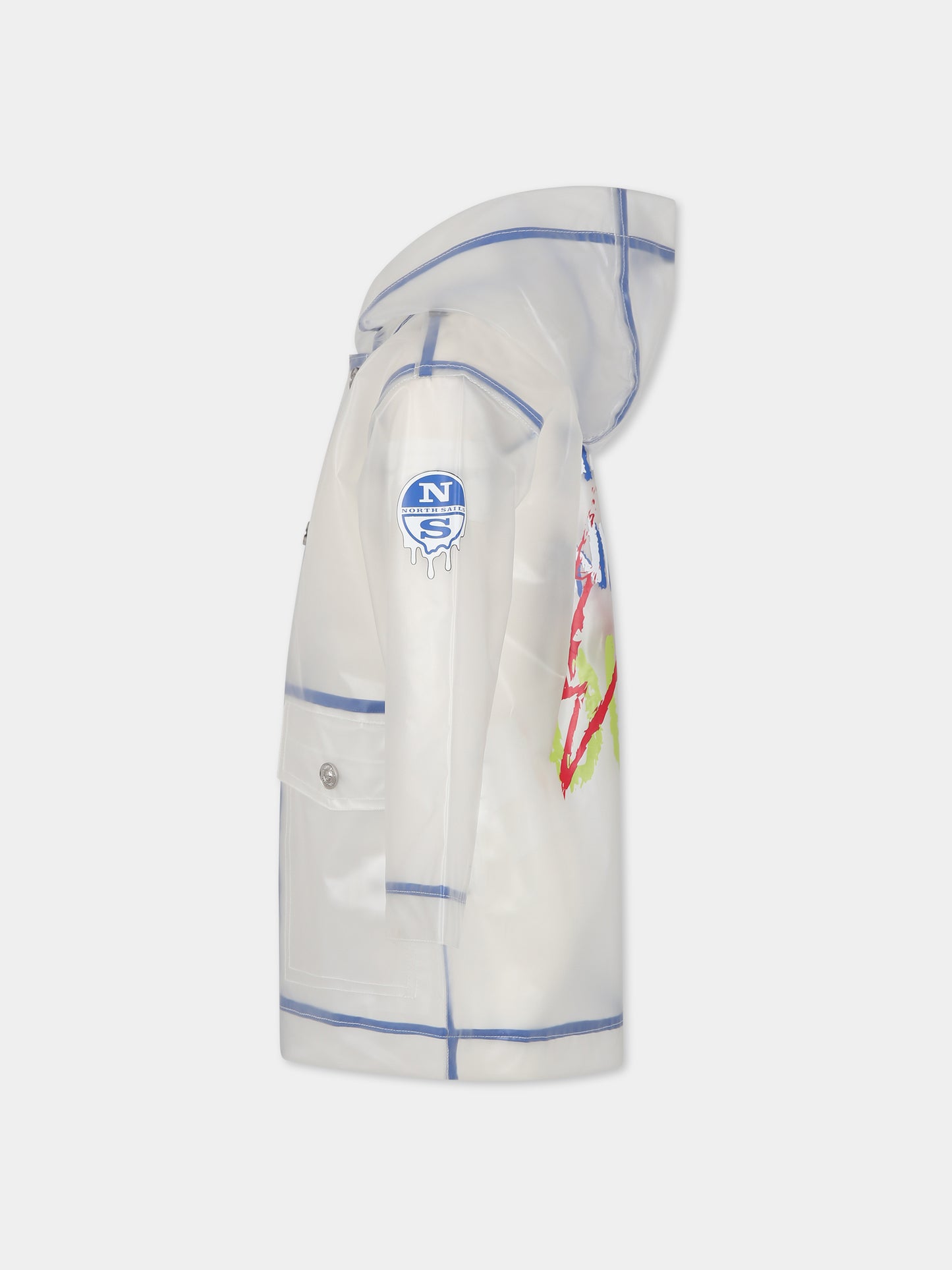 Giubbotto bianco per bambino con stampa e logo,North Sails,701903 000 C001