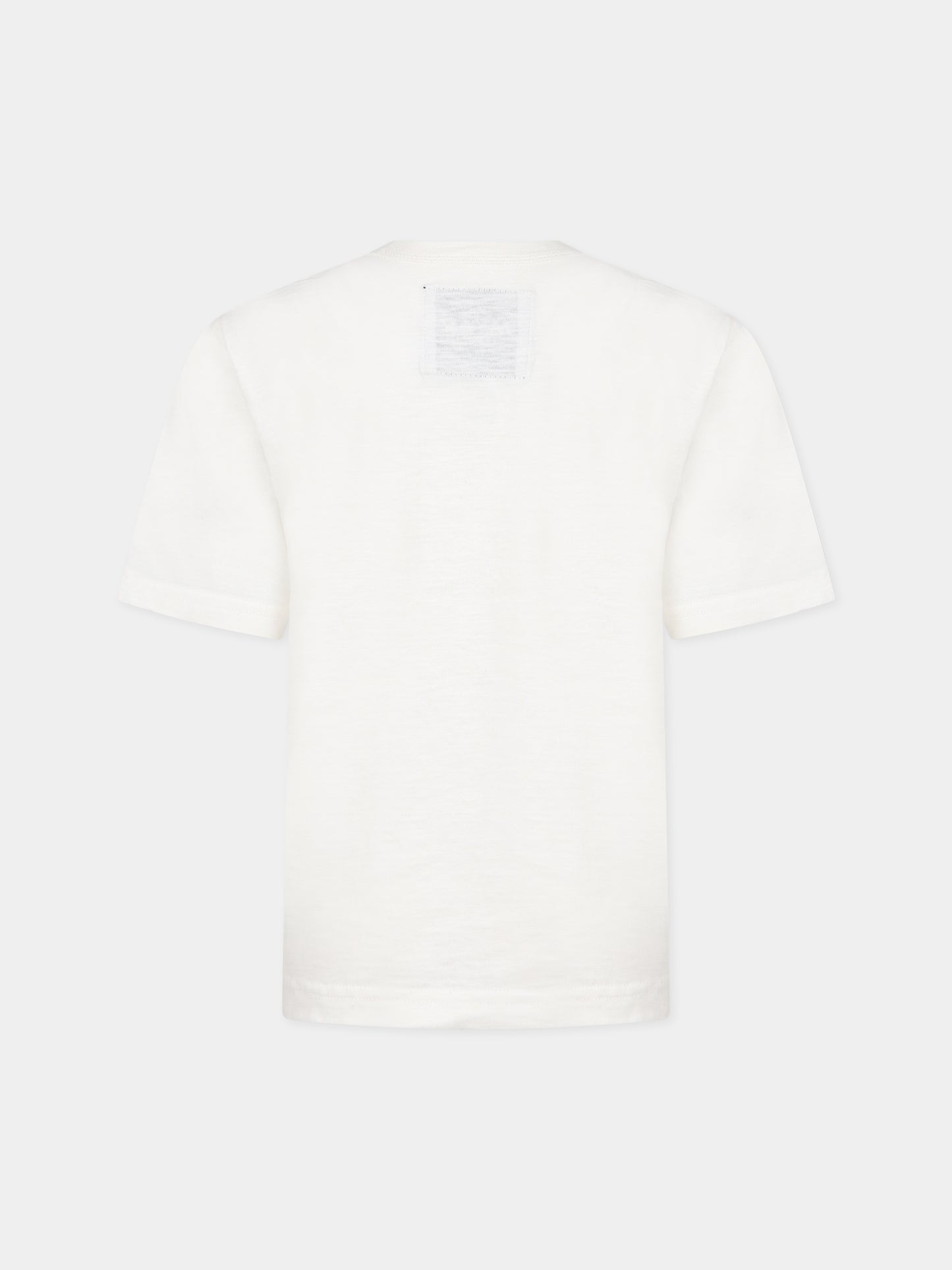 T-shirt bianca per bambino con stampa e logo,Myar,MY0074 MY062 MY101