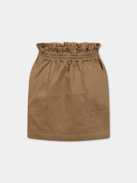 Gonna verde per bambina con iconico aquilotto,Armani Junior,3R3N08 1NX0Z 0409