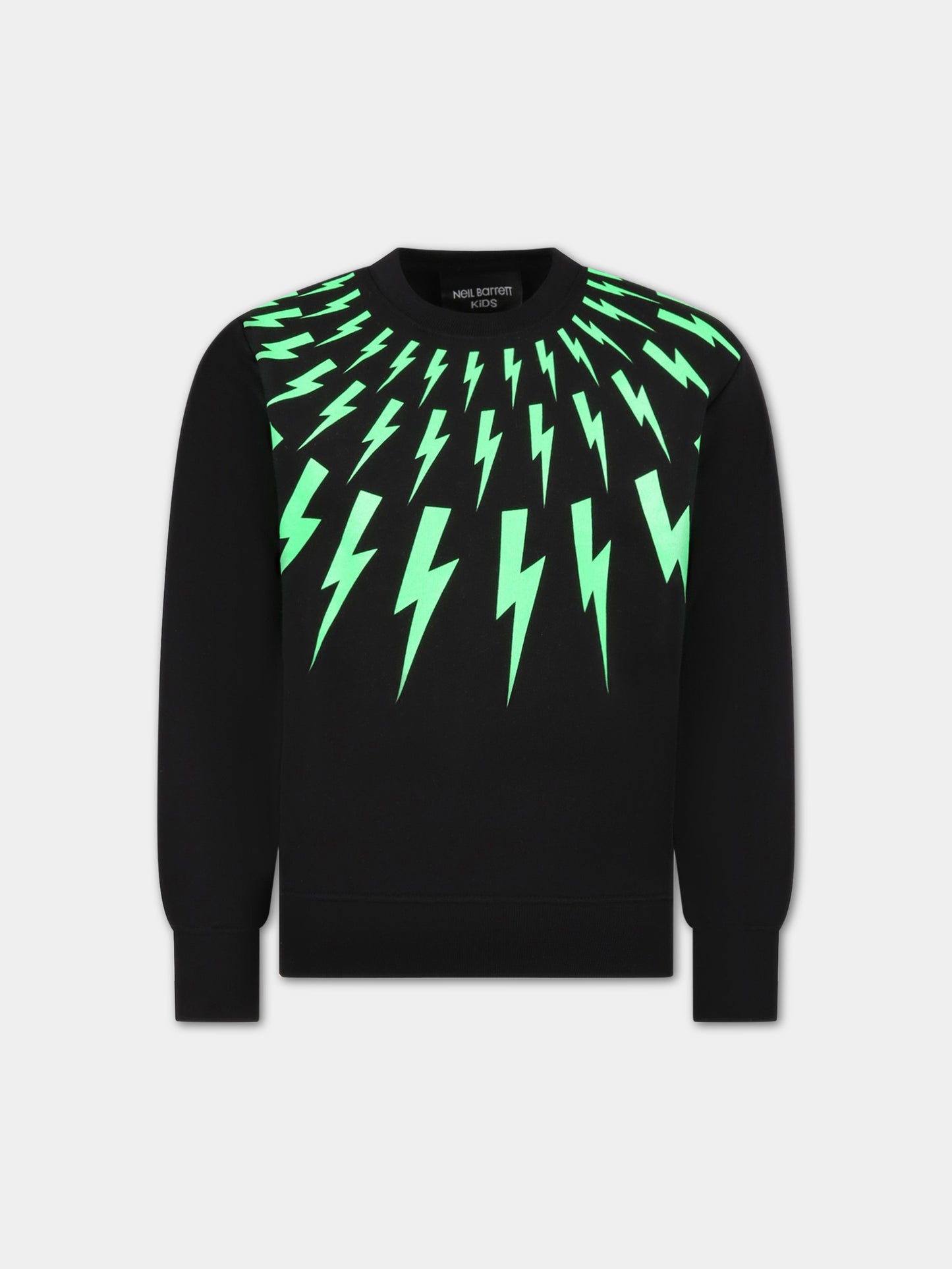 Felpa nera per bambino con iconiche saette,Neil Barrett Kids,033622 110/48