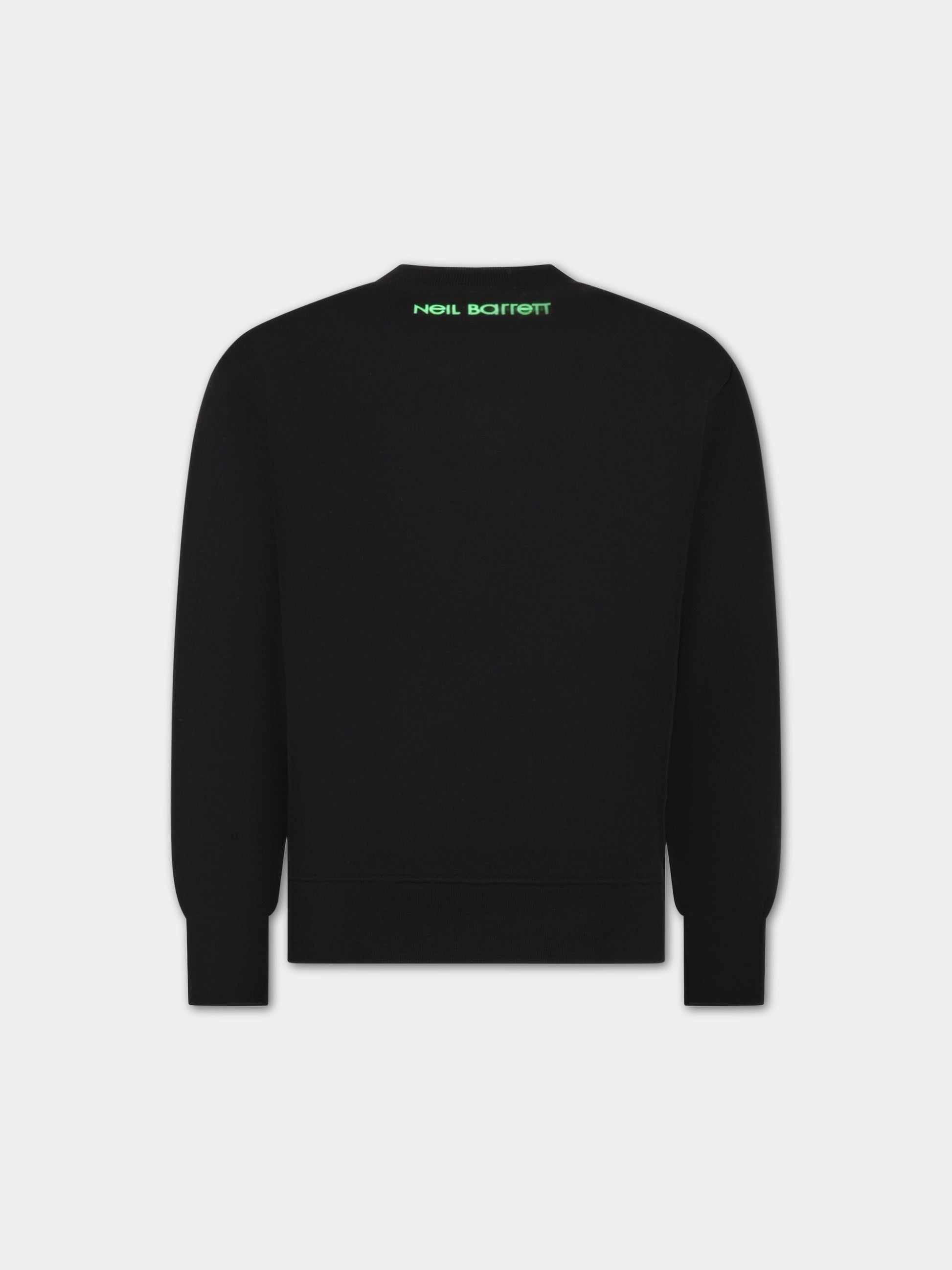 Felpa nera per bambino con iconiche saette,Neil Barrett Kids,033622 110/48