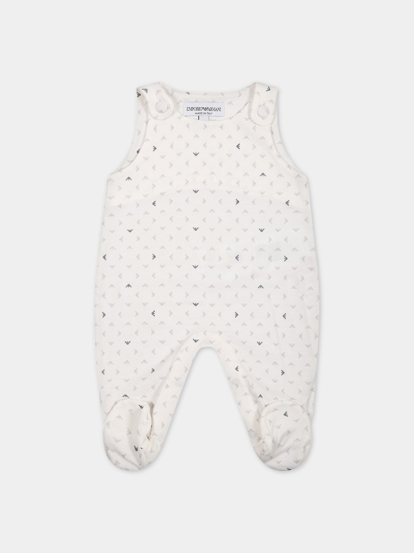 Coompleto bianco per neonato con iconici aquilotti,Armani Junior,8NNV48 NJ05Z F110