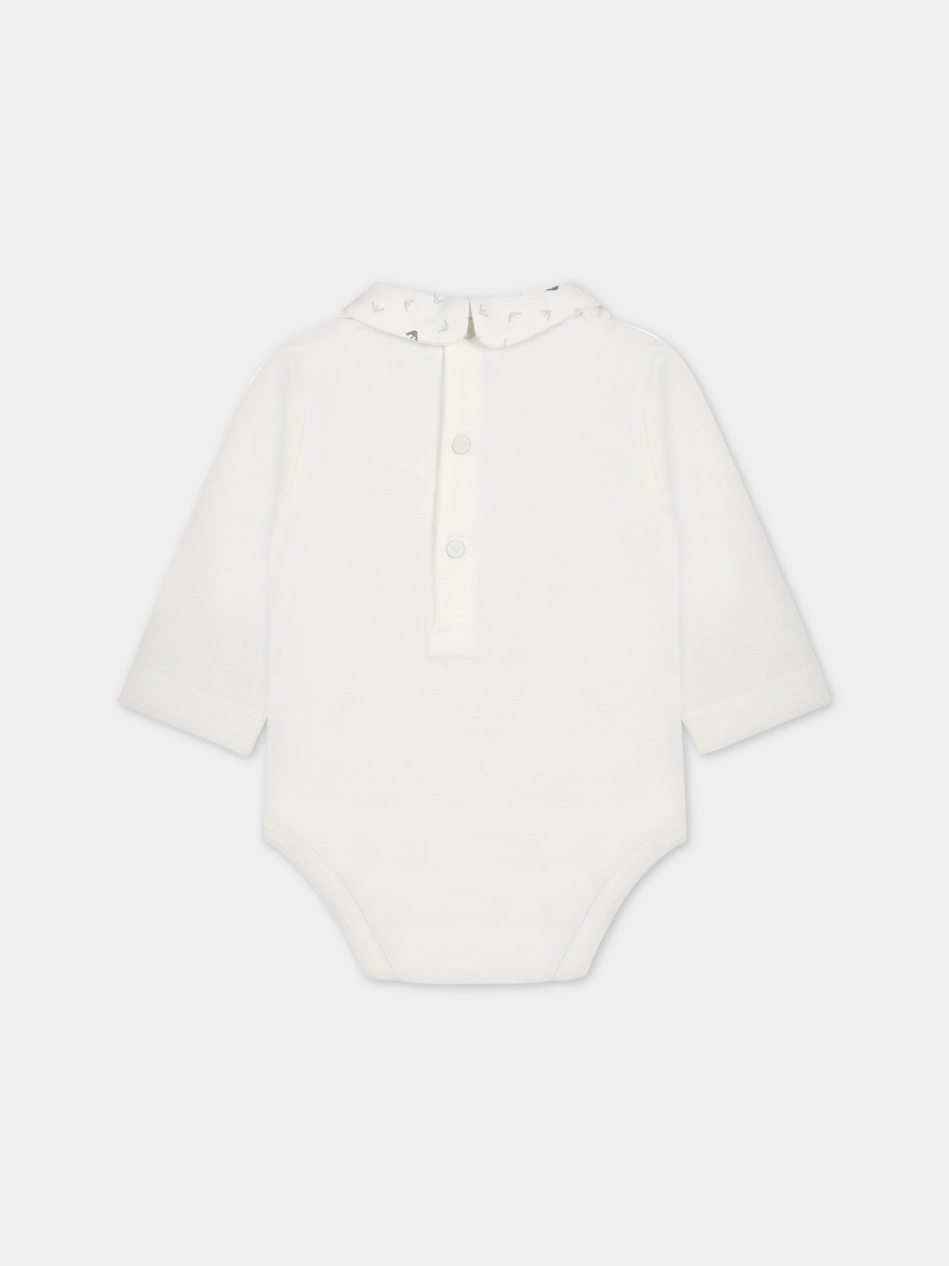 Coompleto bianco per neonato con iconici aquilotti,Armani Junior,8NNV48 NJ05Z F110