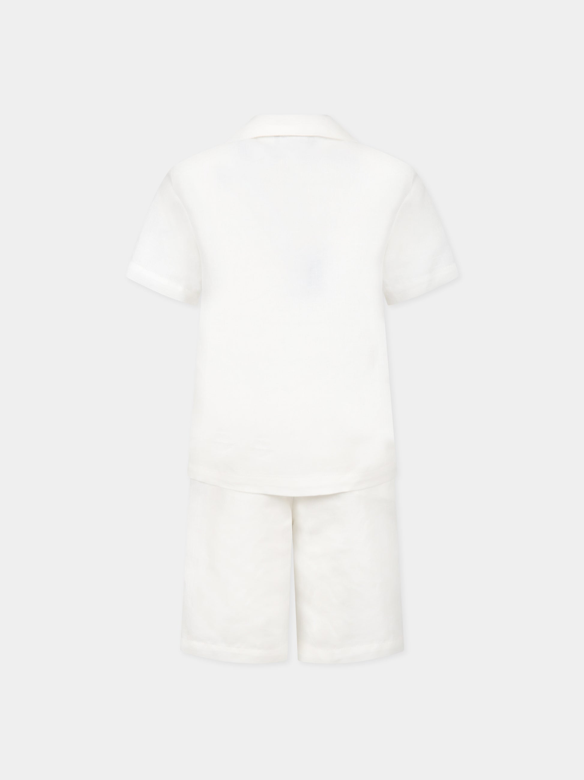 Completo bianco per bambino con logo e iconico aquilotto,Armani Junior,3R4VJ4 4N7RZ 0101