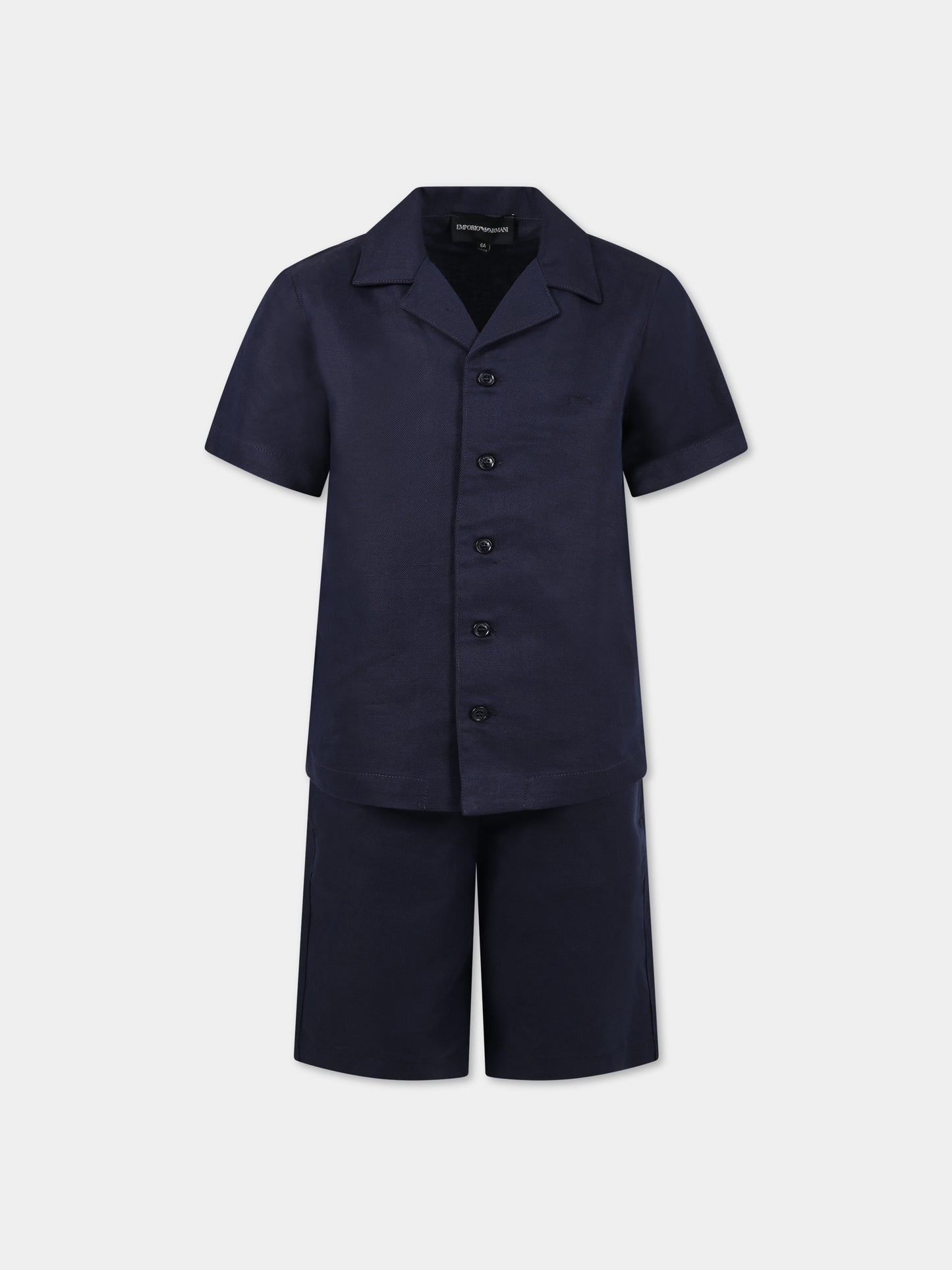 Completo blu per bambino con logo e iconico aquilotto,Armani Junior,3R4VJ4 4N7RZ 09J5