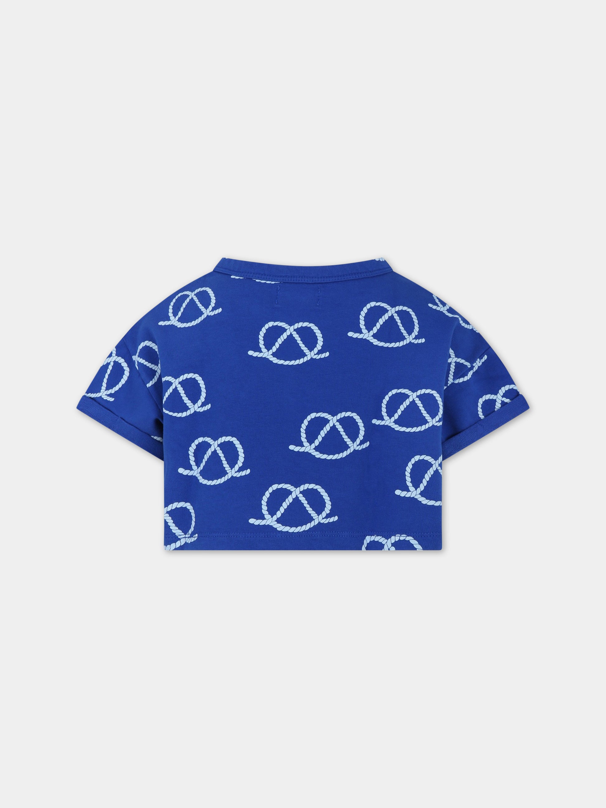 Felpa blu per bambina con logo,Bobo Choses,123AC033