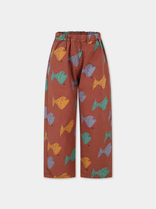 Pantaloni marroni per bambino con pesci,Bobo Choses,123AC093