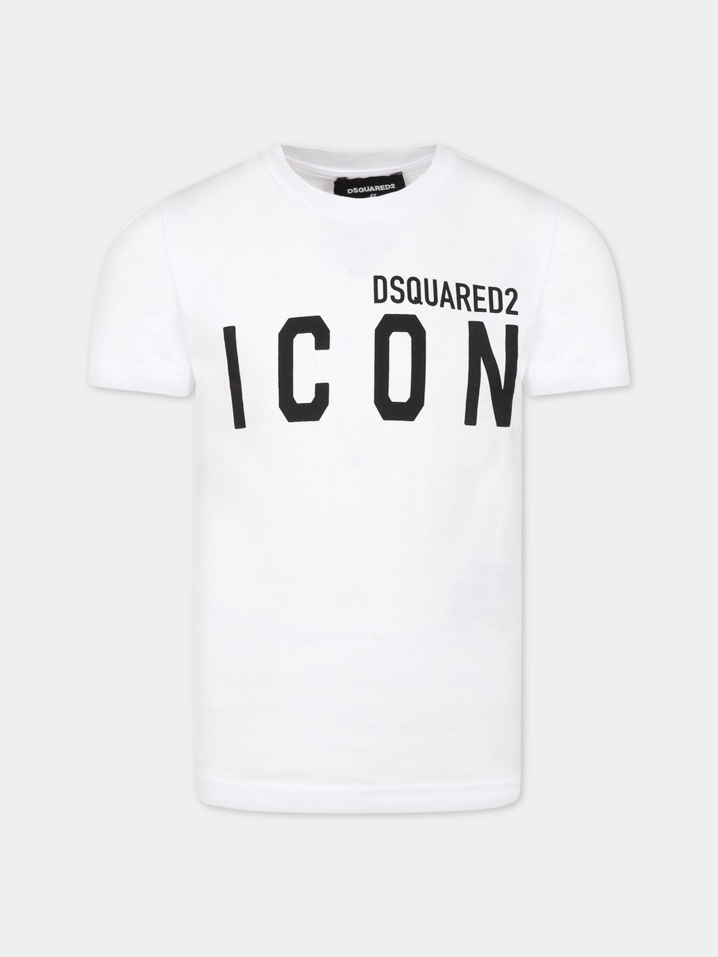 T-shirt bianca per bambino con logo,Dsquared2,DQ1359 D00MV DQ100