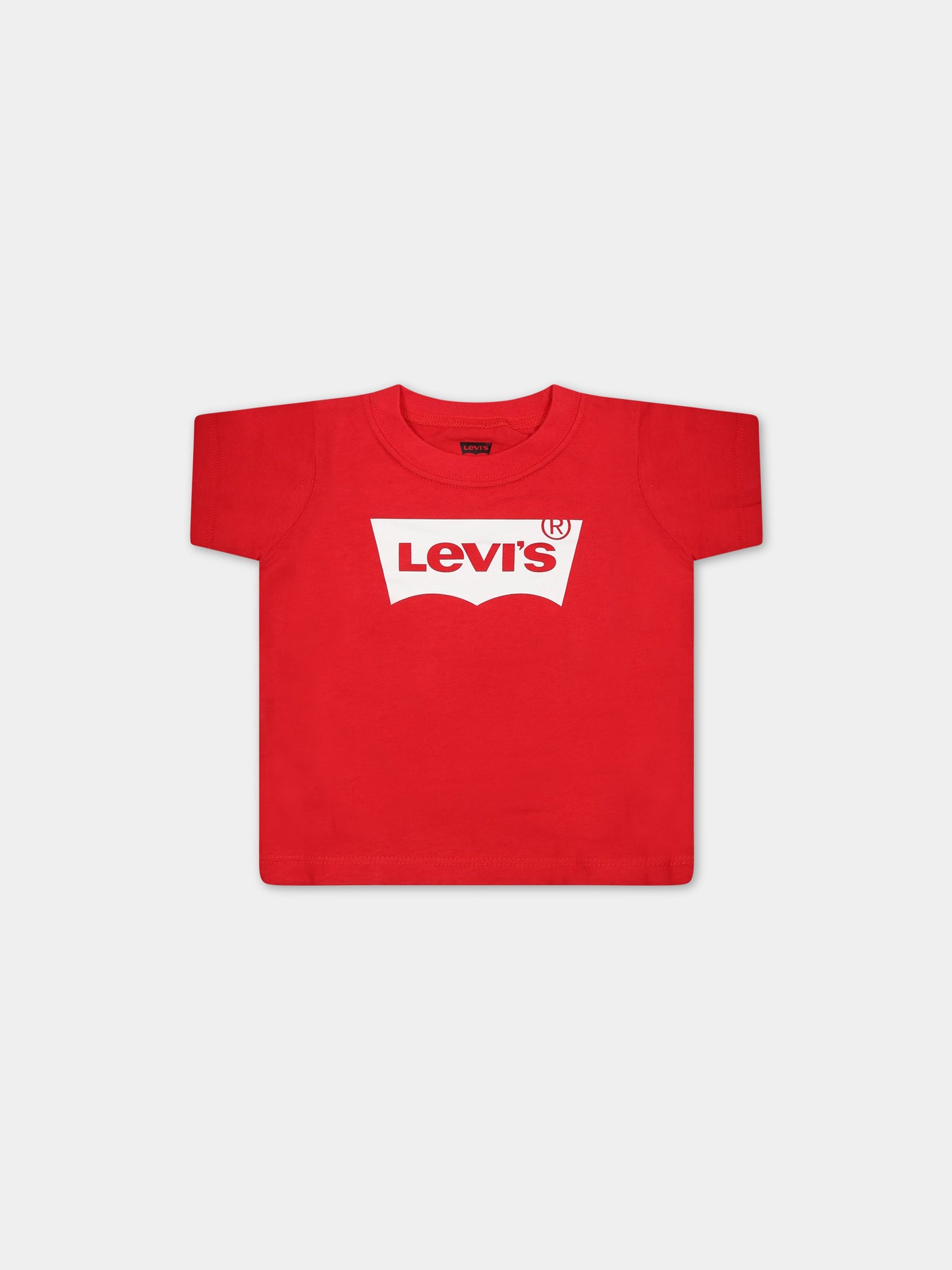 T-shirt rossa per neonato con stampa bianca del logo,Levi's Kids,LK6E8157 6E8157 R6W