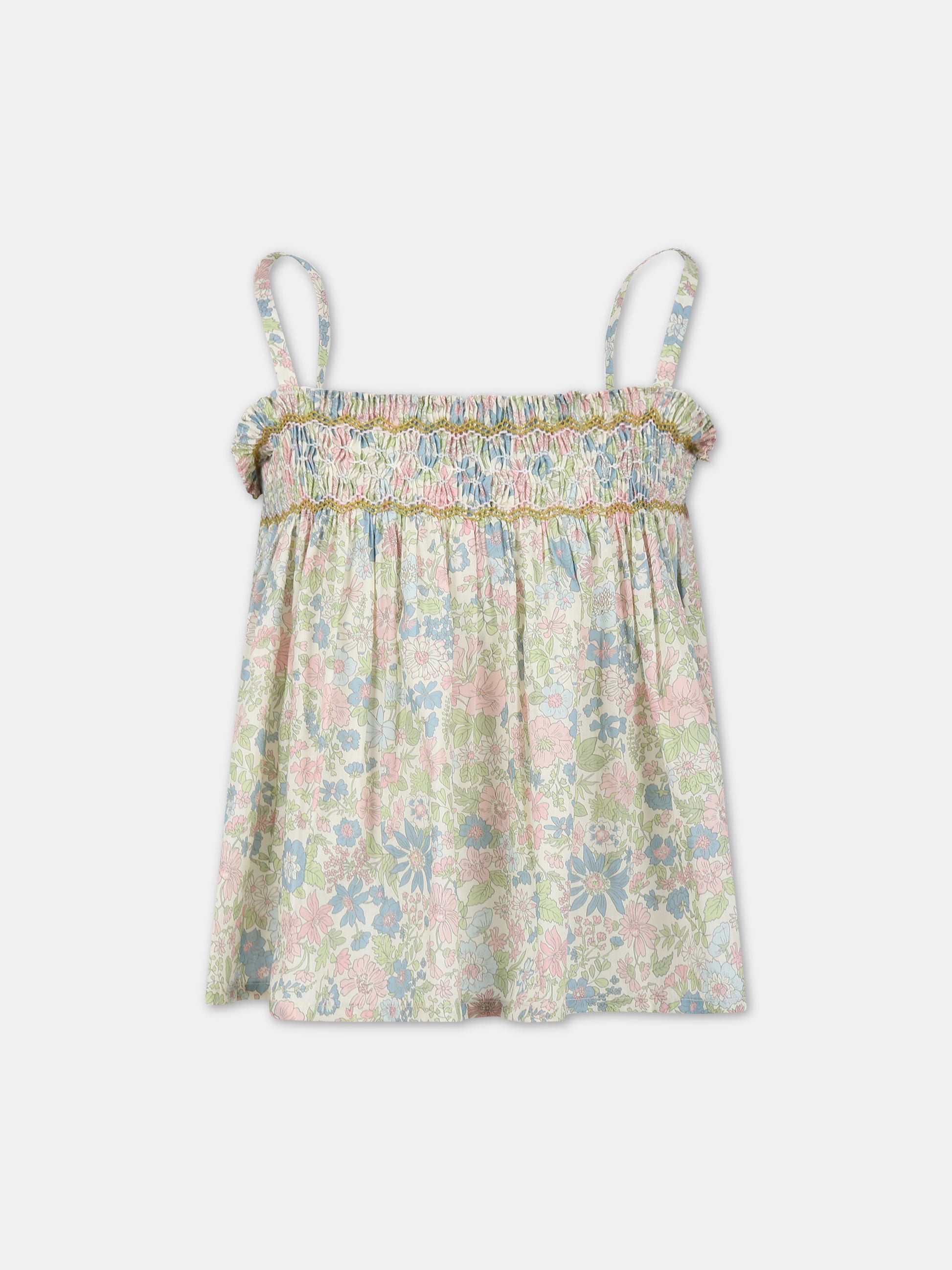 T-shirt multicolor per bambina con stampa fiori,Bonpoint,S03GBLW00102 520