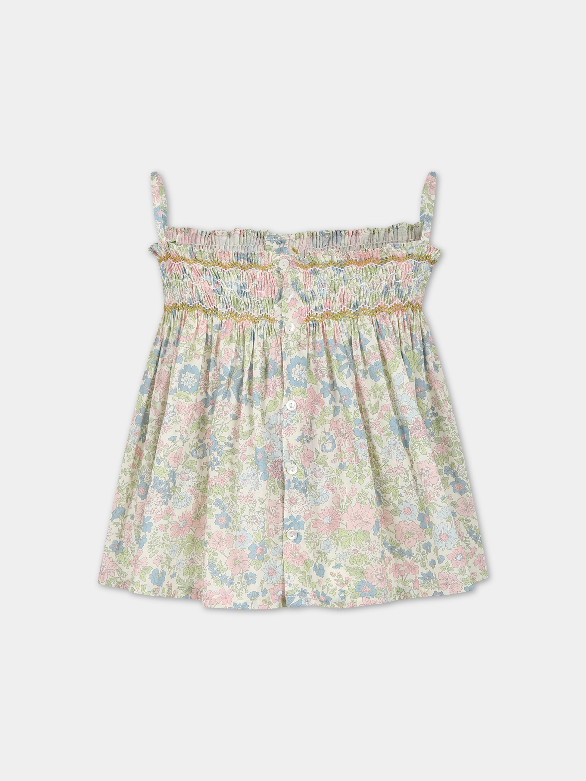 T-shirt multicolor per bambina con stampa fiori,Bonpoint,S03GBLW00102 520