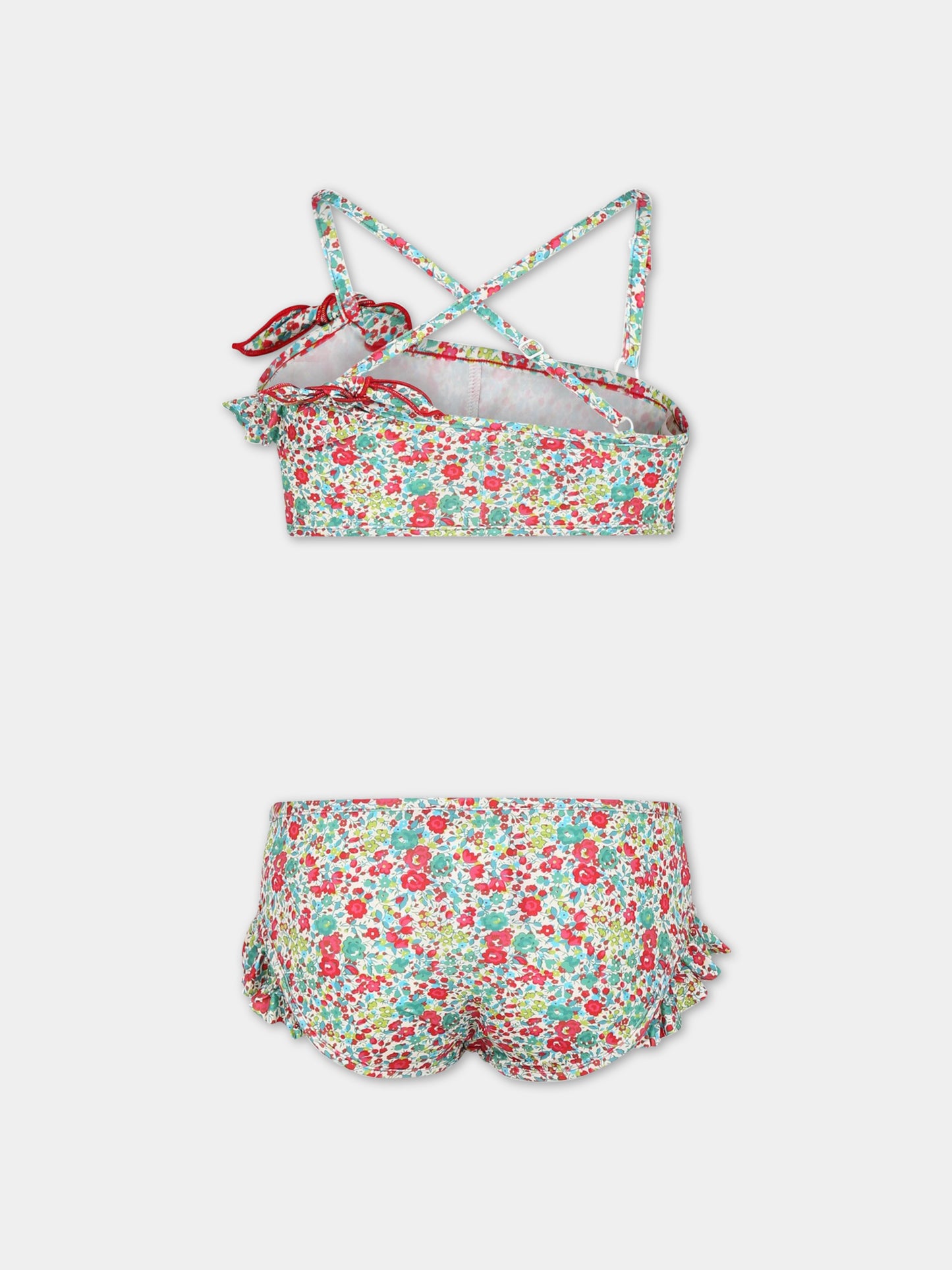 Bikini multicolor per bambina con stampa liberty,Bonpoint,S03GSSW00108 544A