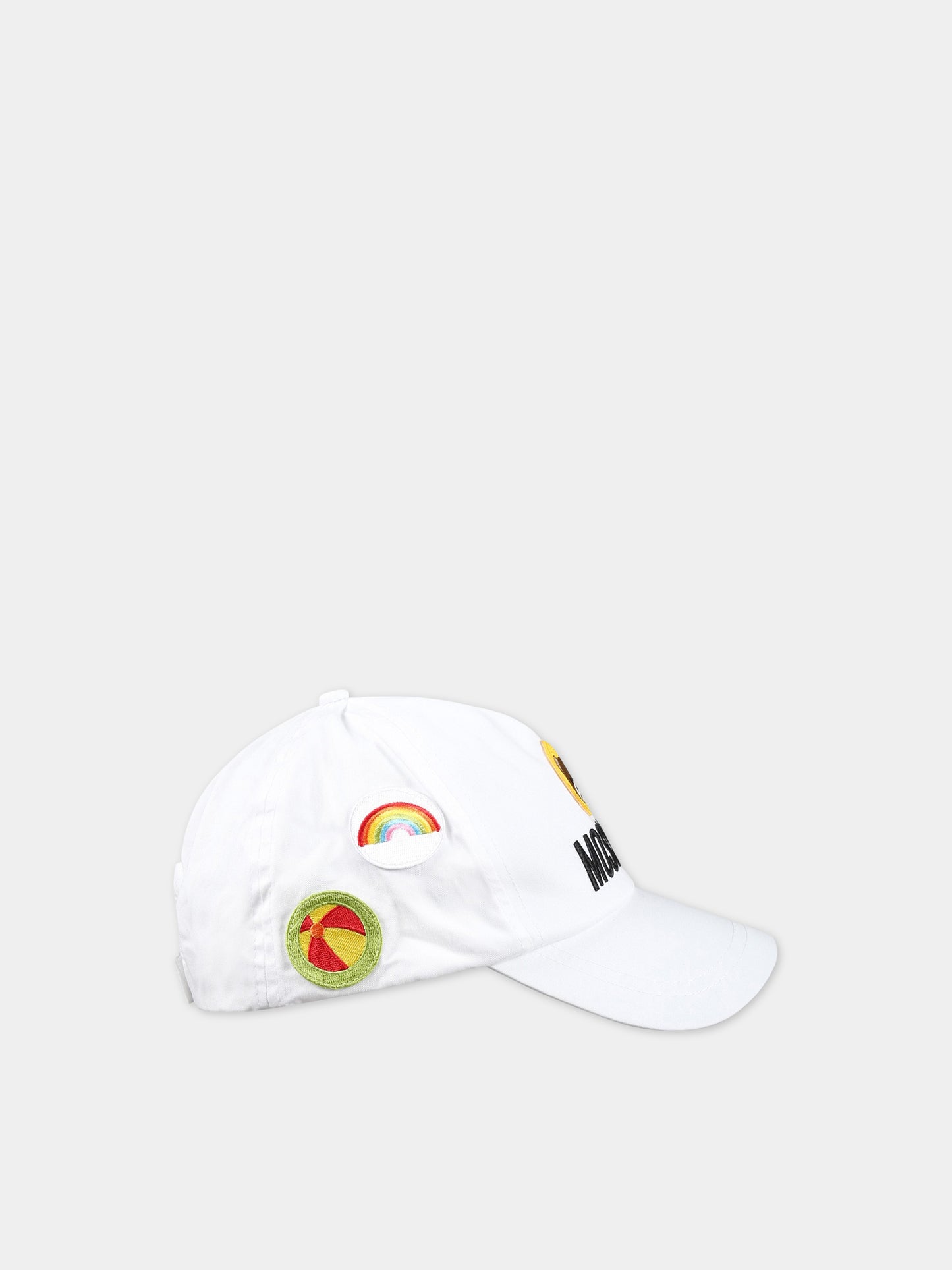 Cappello bianco per bambini con Teddy Bear e logo,Moschino Kids,HXX00W LOA00 10101