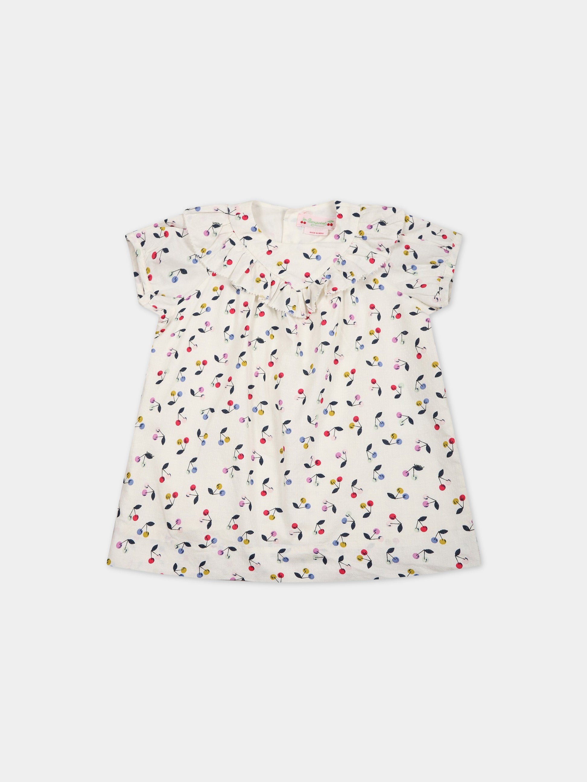 Vestiro avorio per neonata con ciliegie,Bonpoint,S03XDRW00111 680