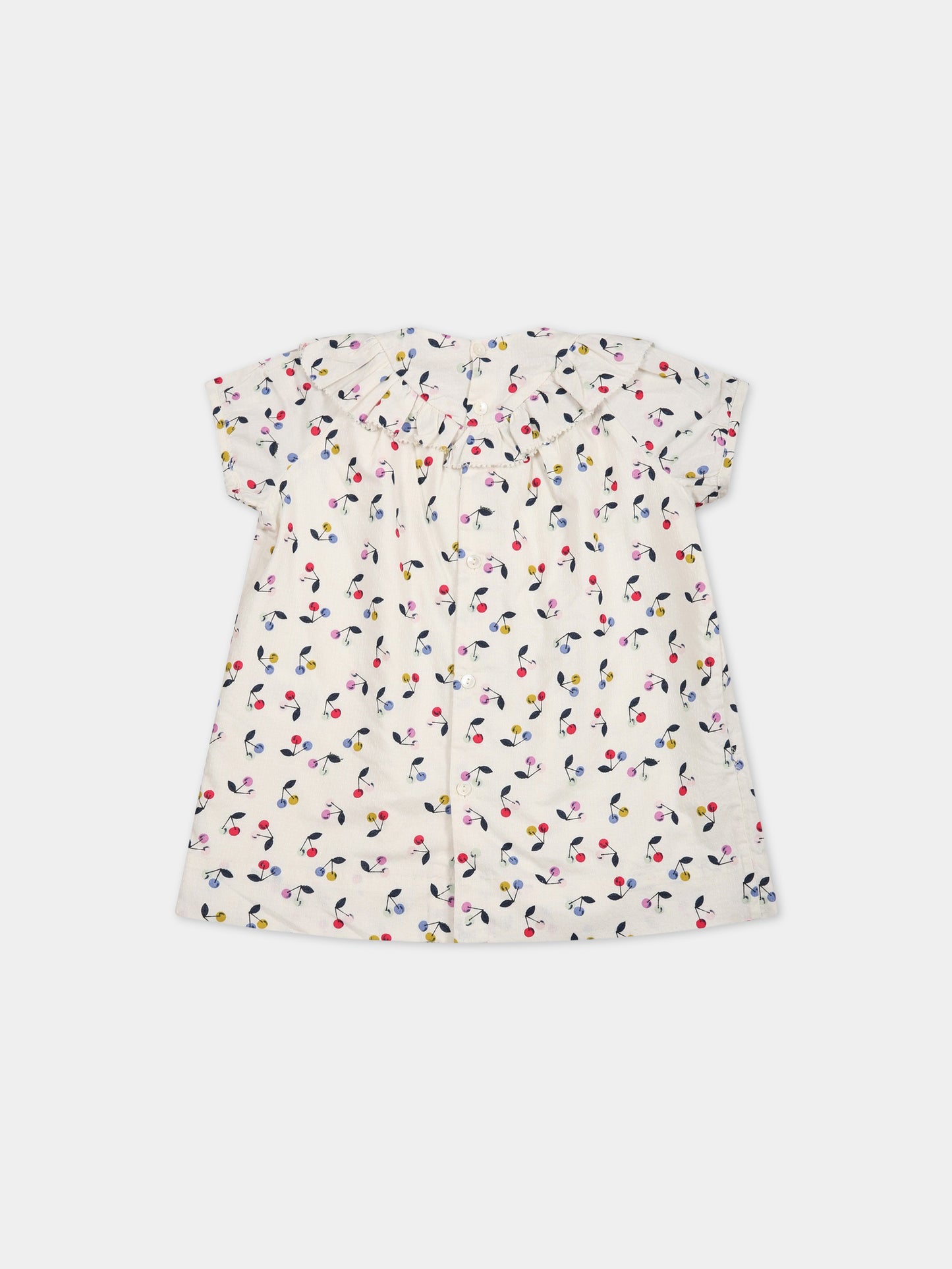 Vestiro avorio per neonata con ciliegie,Bonpoint,S03XDRW00111 680
