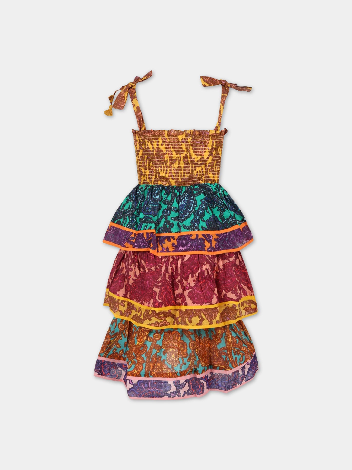 Vestito multicolor per bambina con stampa colorta,Zimmermann,3089DTIG SPP