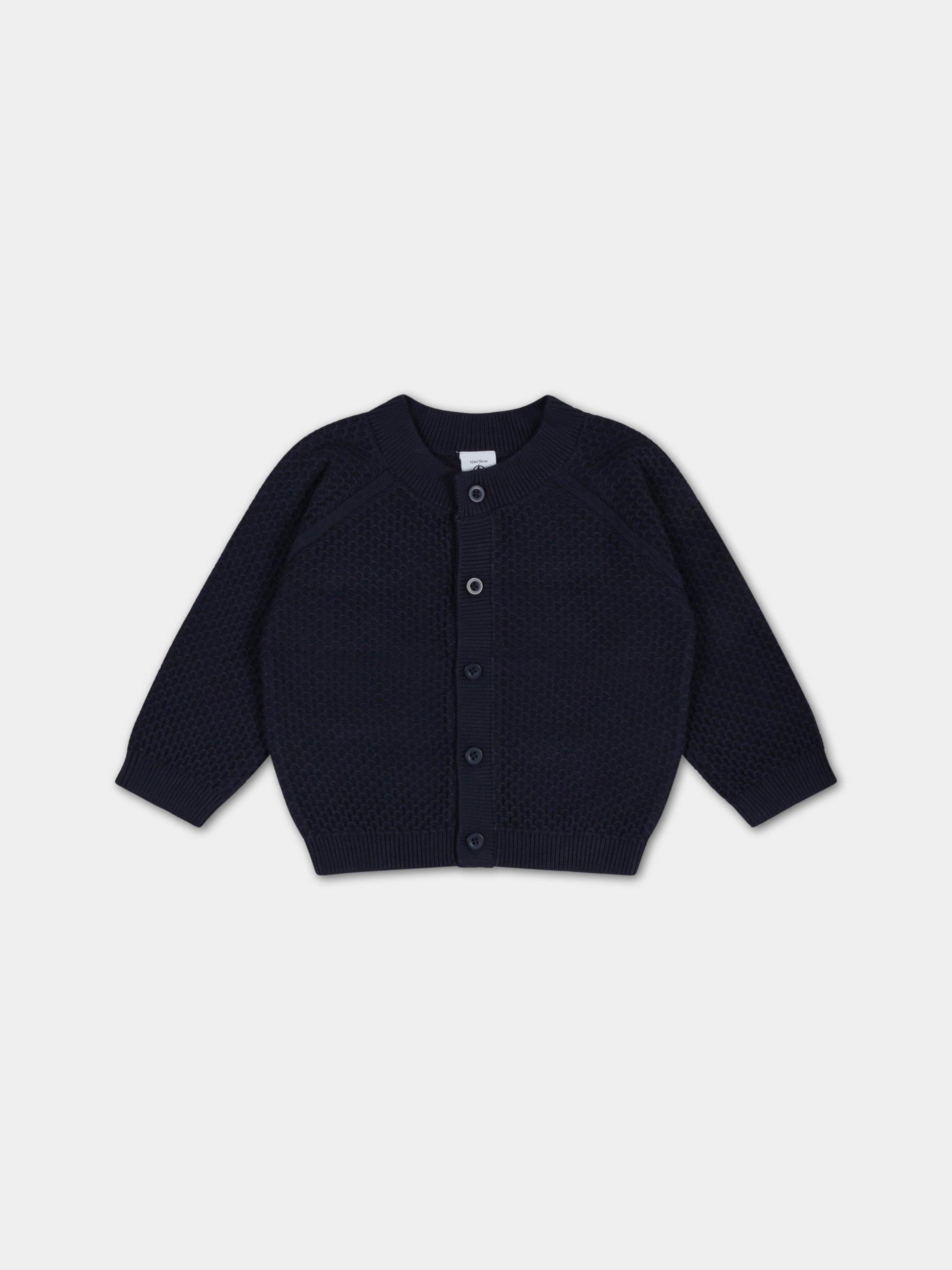 Cardigan blu per neonato,Petit Bateau,A06VK SMOKING