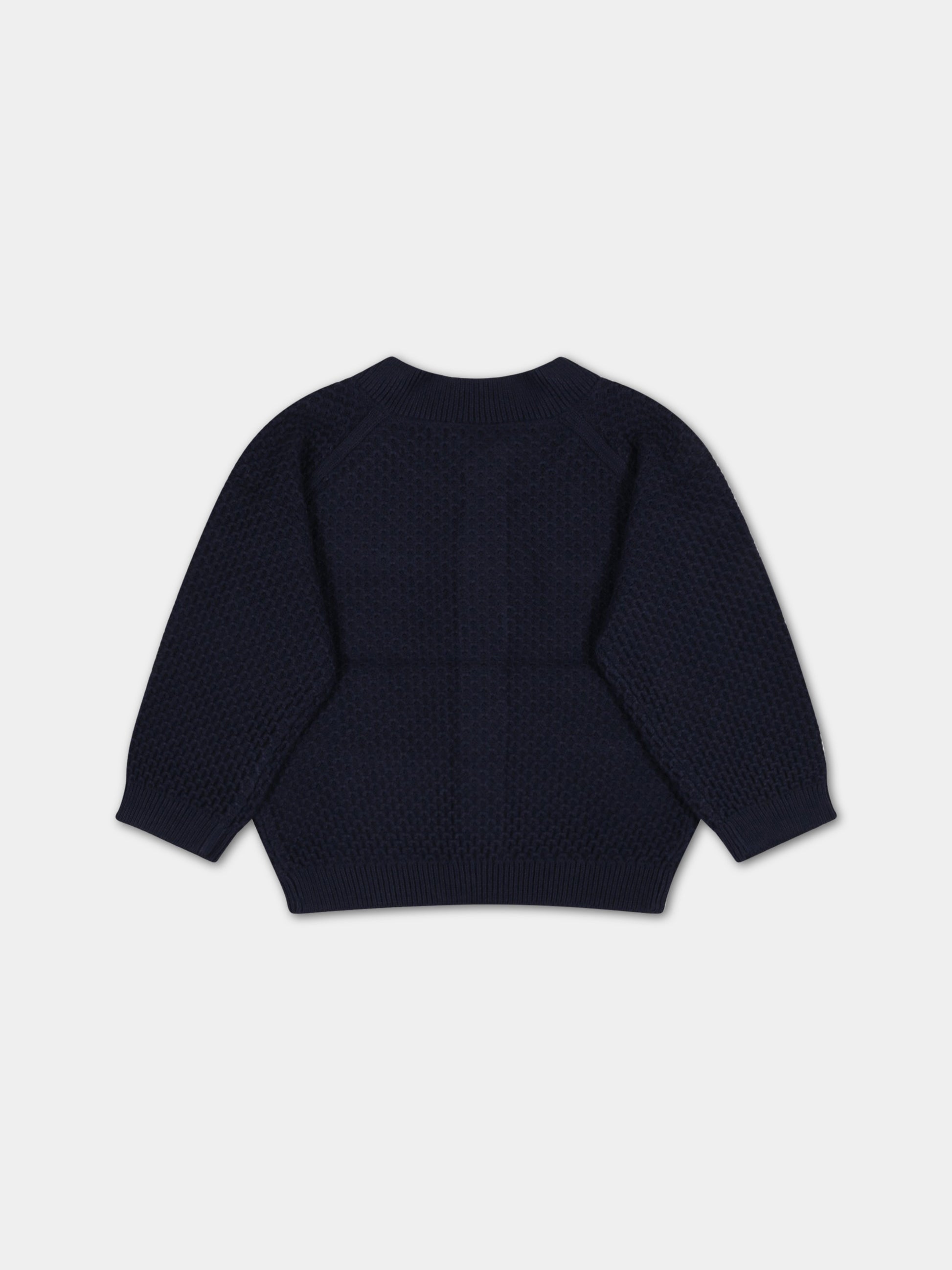 Cardigan blu per neonato,Petit Bateau,A06VK SMOKING