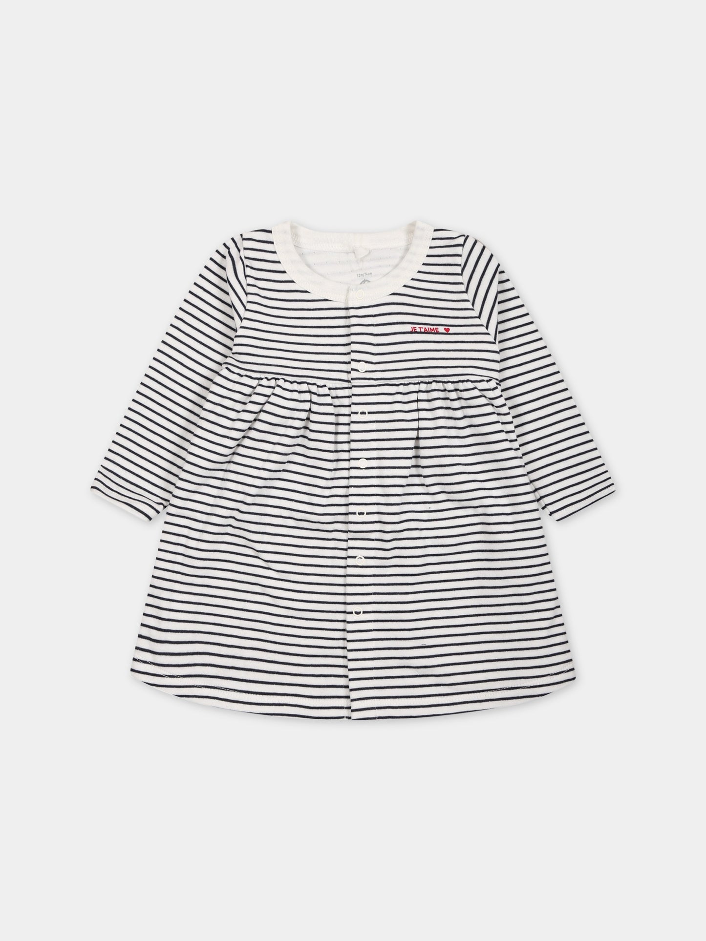 Completo multicolor per neonata con cuore,Petit Bateau,A06XN MARSHMALLOW/SMOKING