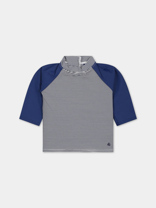 T-shirt multicolor per neonato con logo,Petit Bateau,A03QQ MEDIEVAL/MARSHMALLOW