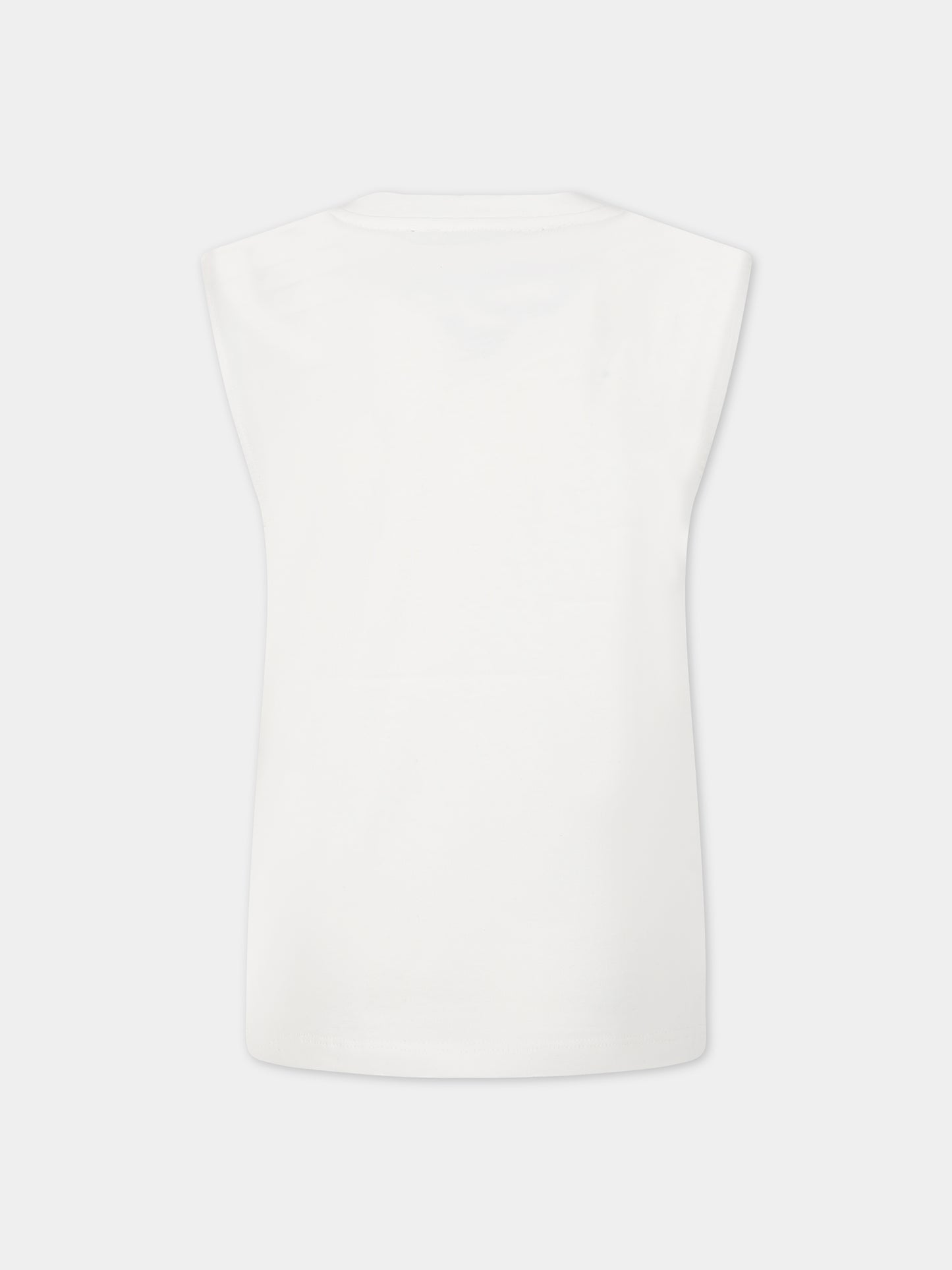 T-shirt bianco per bambini con logo,Balmain Kids,BS8Q81 Z0057 102