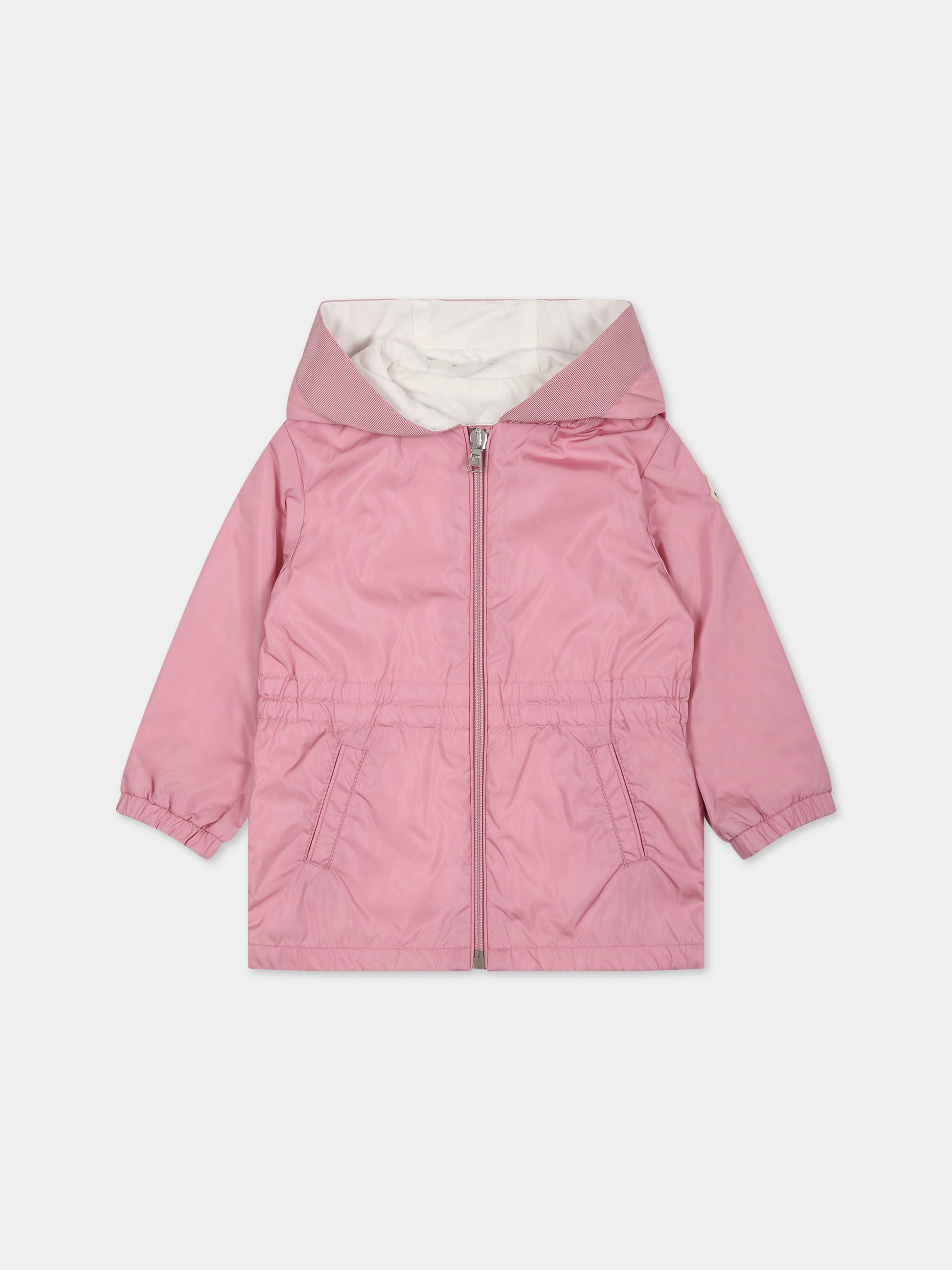 Giubbotto  Messein  rosa per neonata con logo,Moncler Kids,951 1C00004 539ZD 527