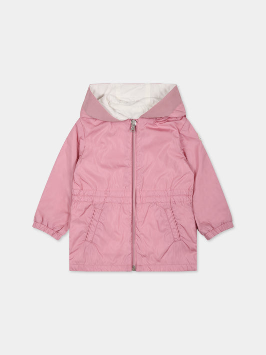 Giubbotto  Messein  rosa per neonata con logo,Moncler Kids,951 1C00004 539ZD 527