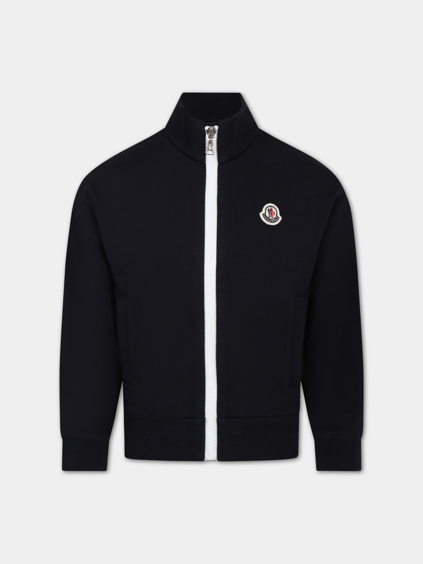 Felpa blu per bambino con logo,Moncler Kids,954 8G00019 809AG 778