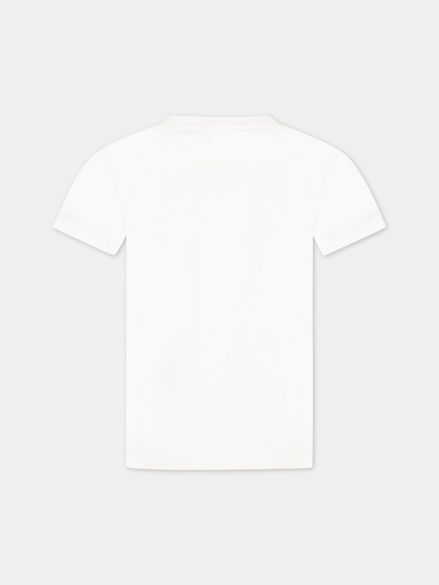 T-shirt bianca per bambina con logo fucsia,Versace,1000239 1A06518 2W310