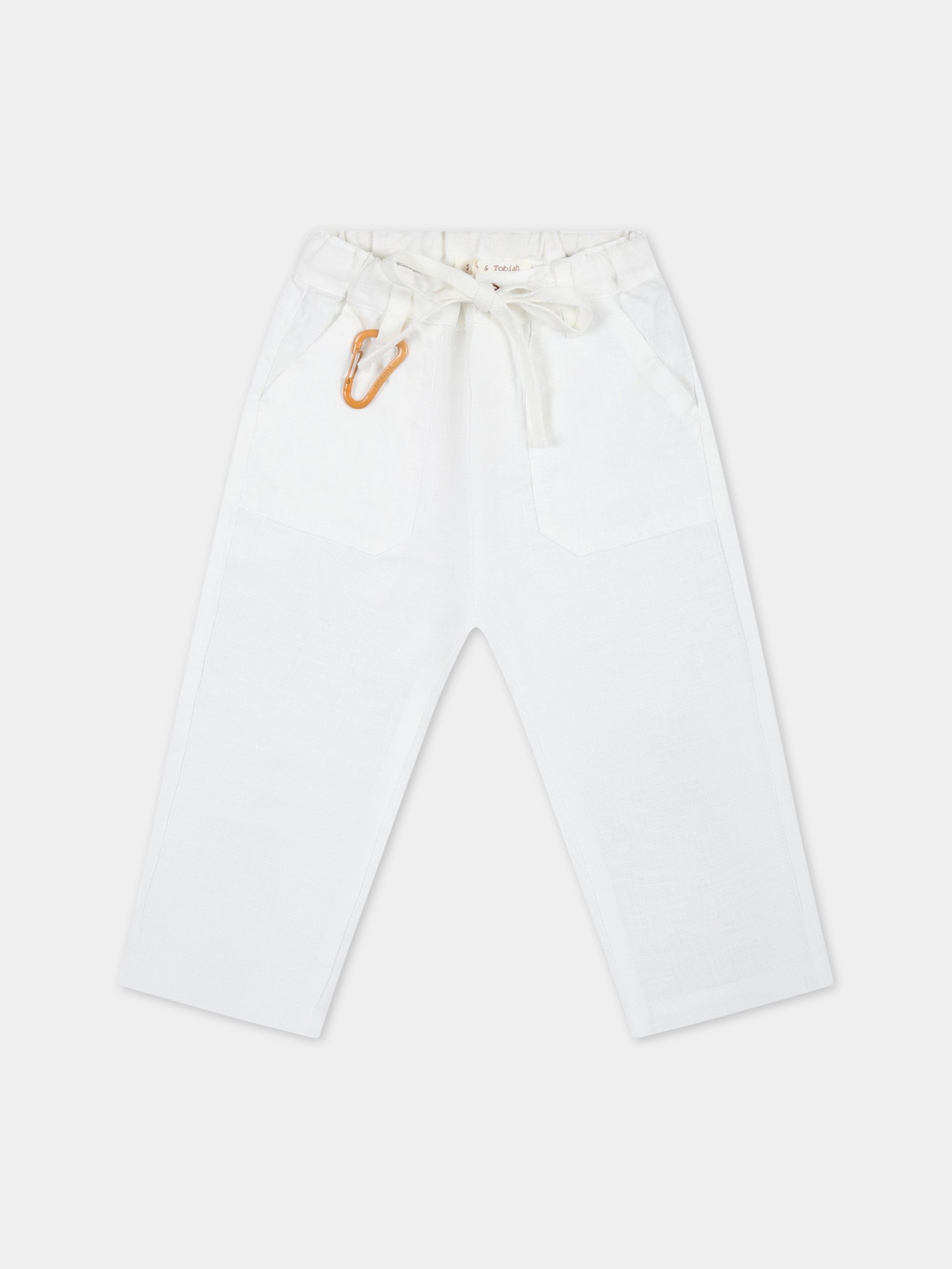 Pataloni avorio per neonato in lino,Zhoe & Tobiah,LIN5 1