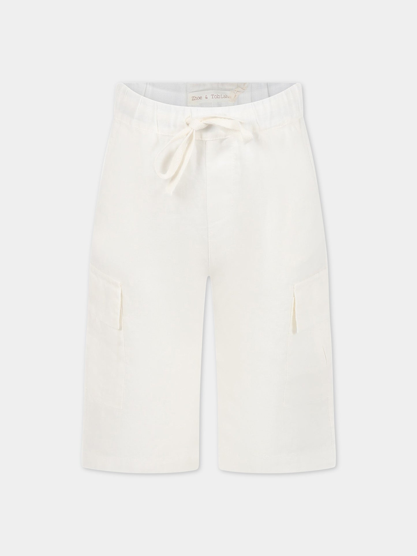 Bermuda avorio per bambino in lino,Zhoe & Tobiah,LIN4 1