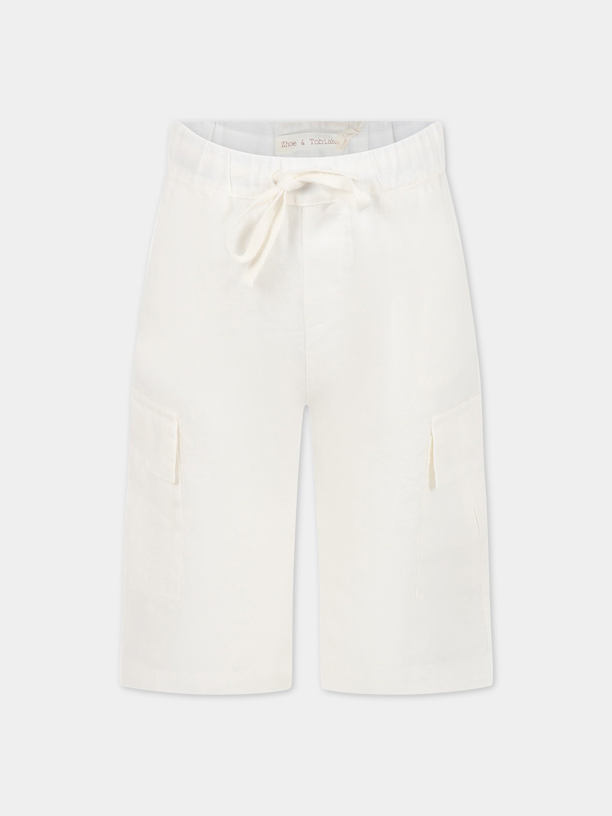 Bermuda avorio per bambino in lino,Zhoe & Tobiah,LIN4 1