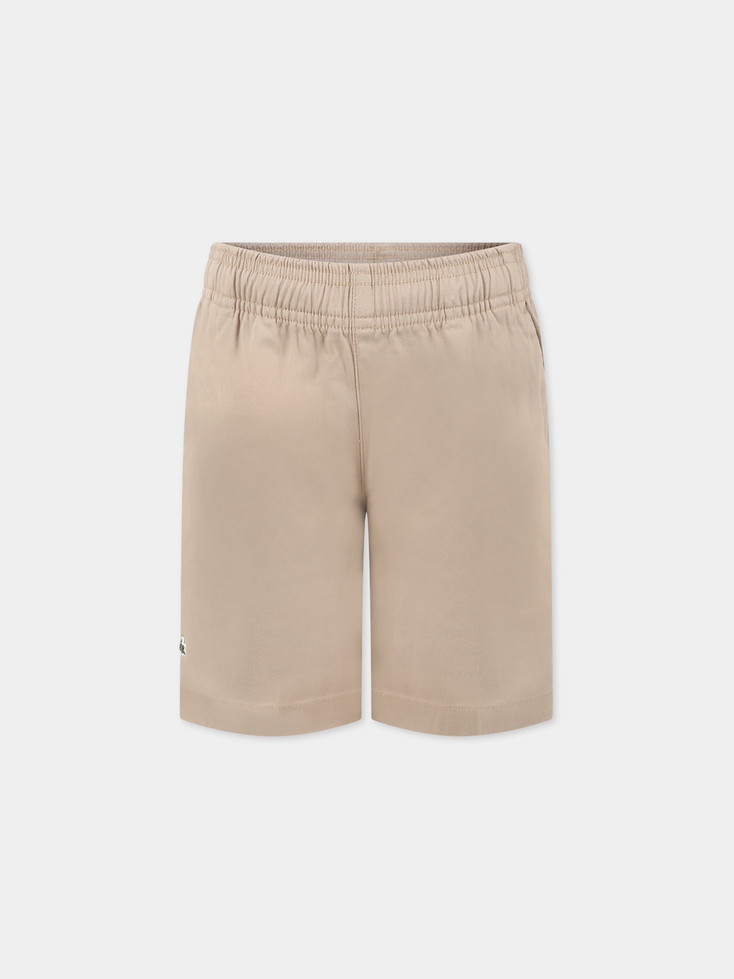 Shorts beige per bambino con iconico coccodrillo,Lacoste,FJ5242 WU7