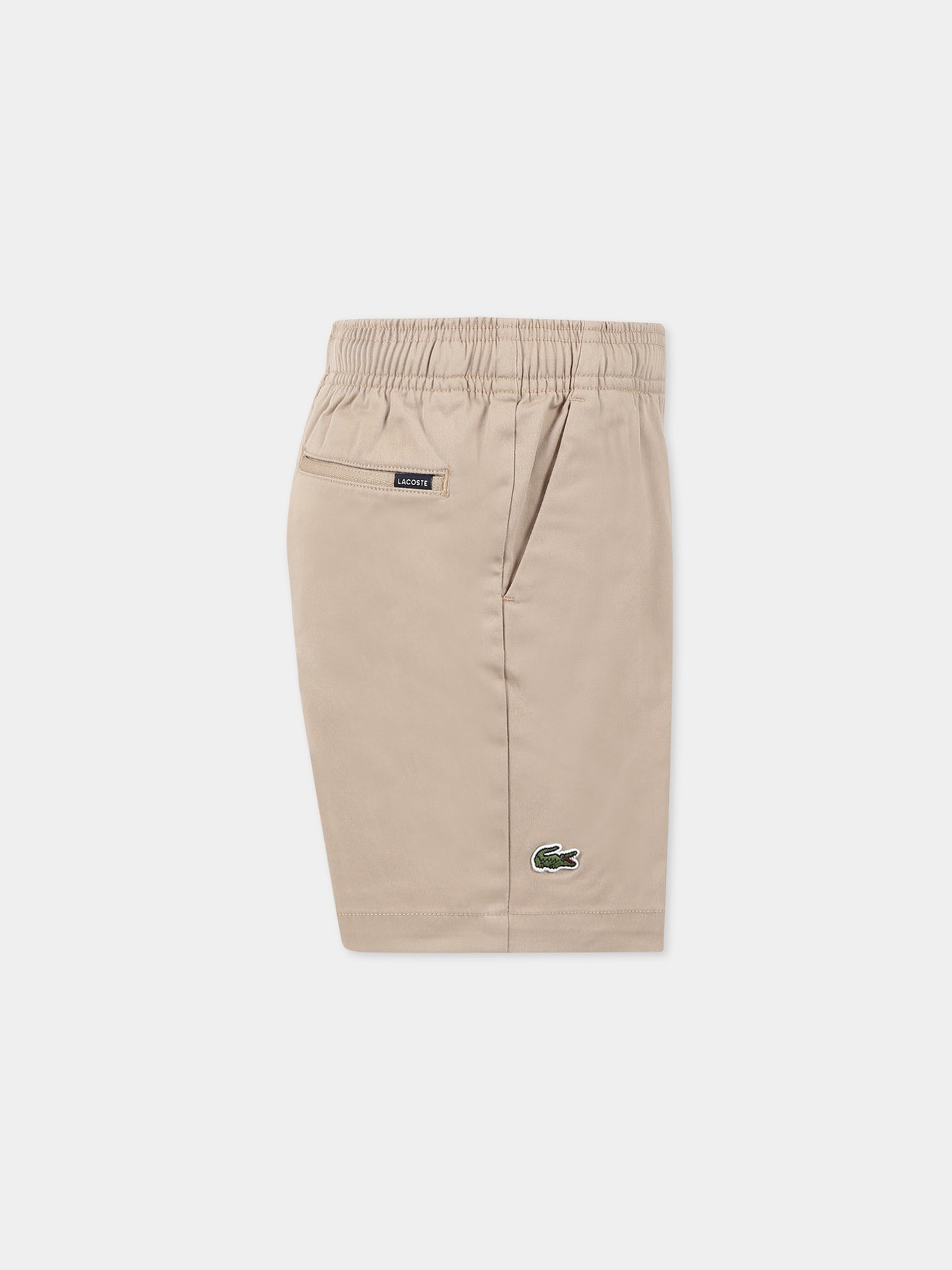 Shorts beige per bambino con iconico coccodrillo,Lacoste,FJ5242 WU7