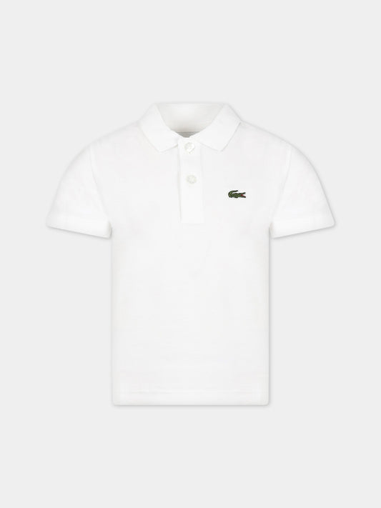 Polo bianca per bambino con iconico logo,Lacoste,DJ0642 001