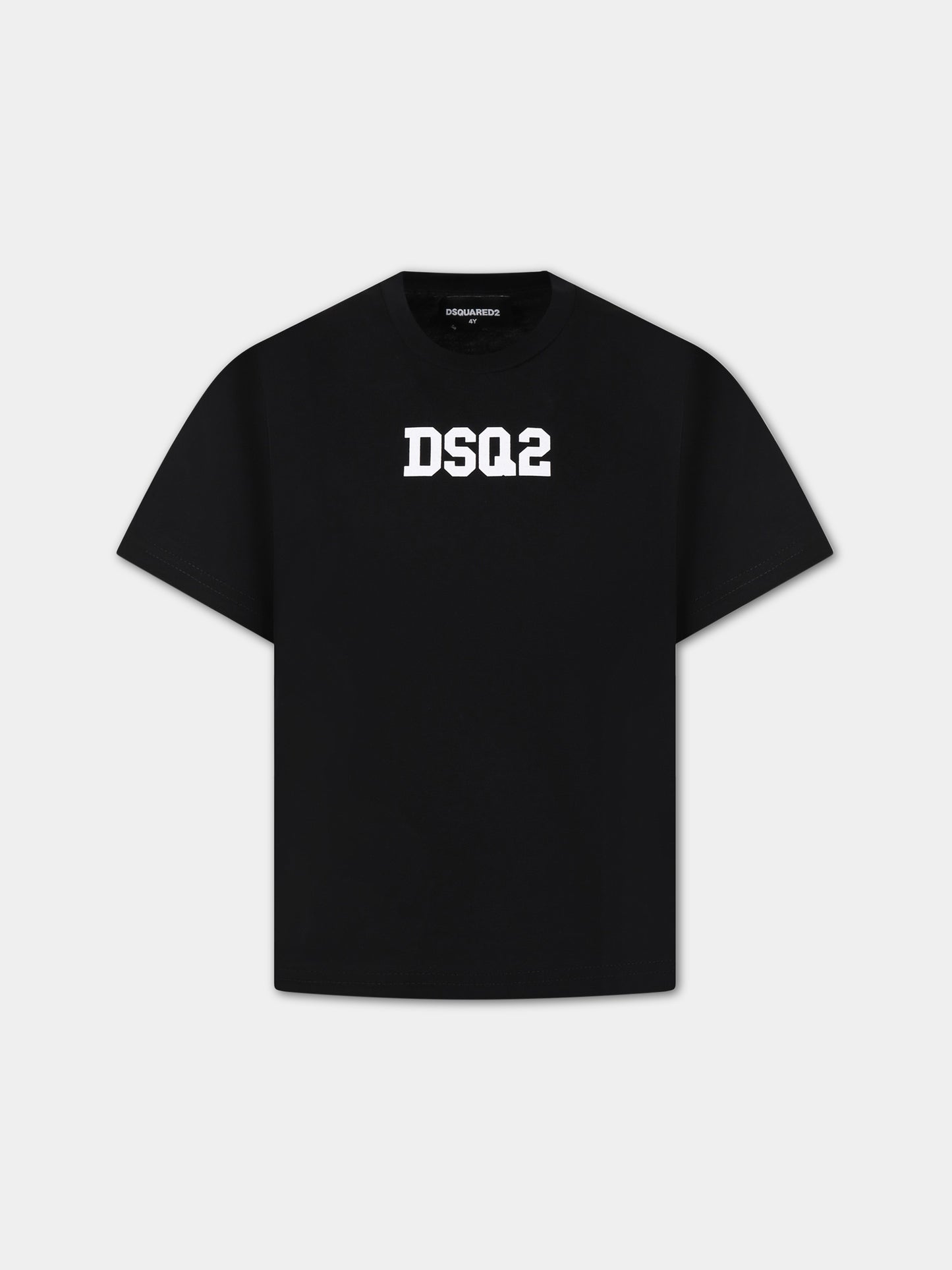 T-shirt nera per bambino con logo,Dsquared2,DQ1622 D004G DQ900