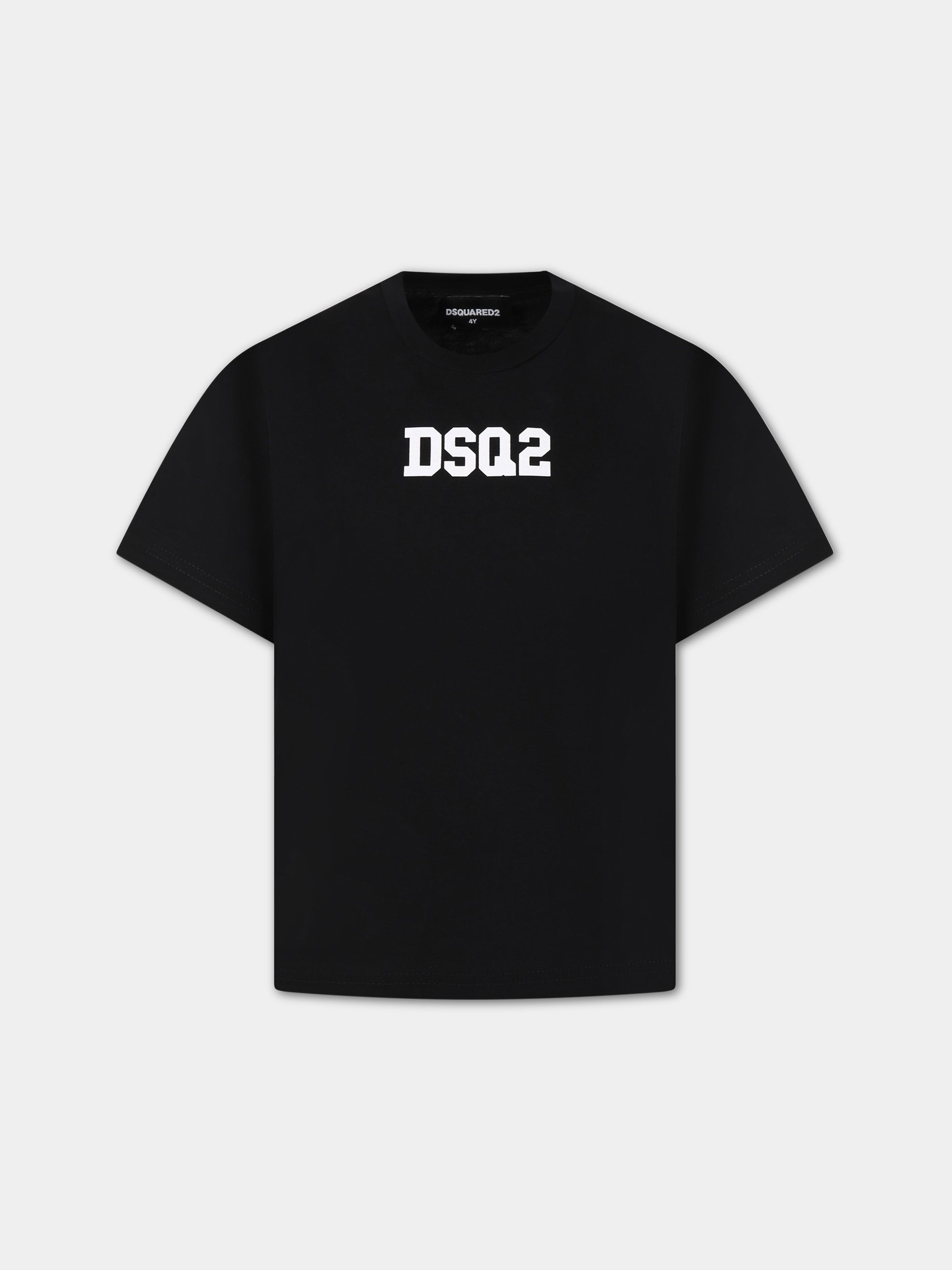 T-shirt nera per bambino con logo,Dsquared2,DQ1622 D004G DQ900