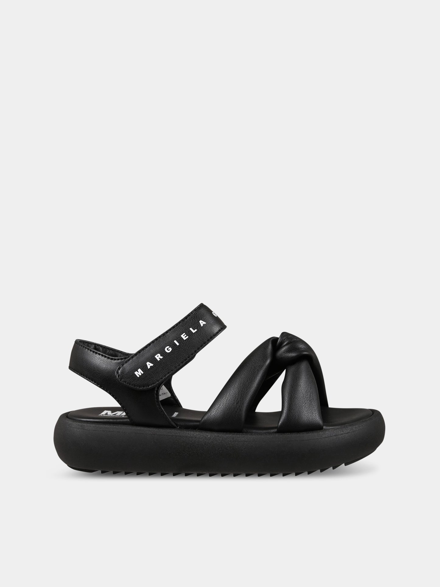Sandali neri per bambina con logo,Mm6 Maison Margiela,73381 1
