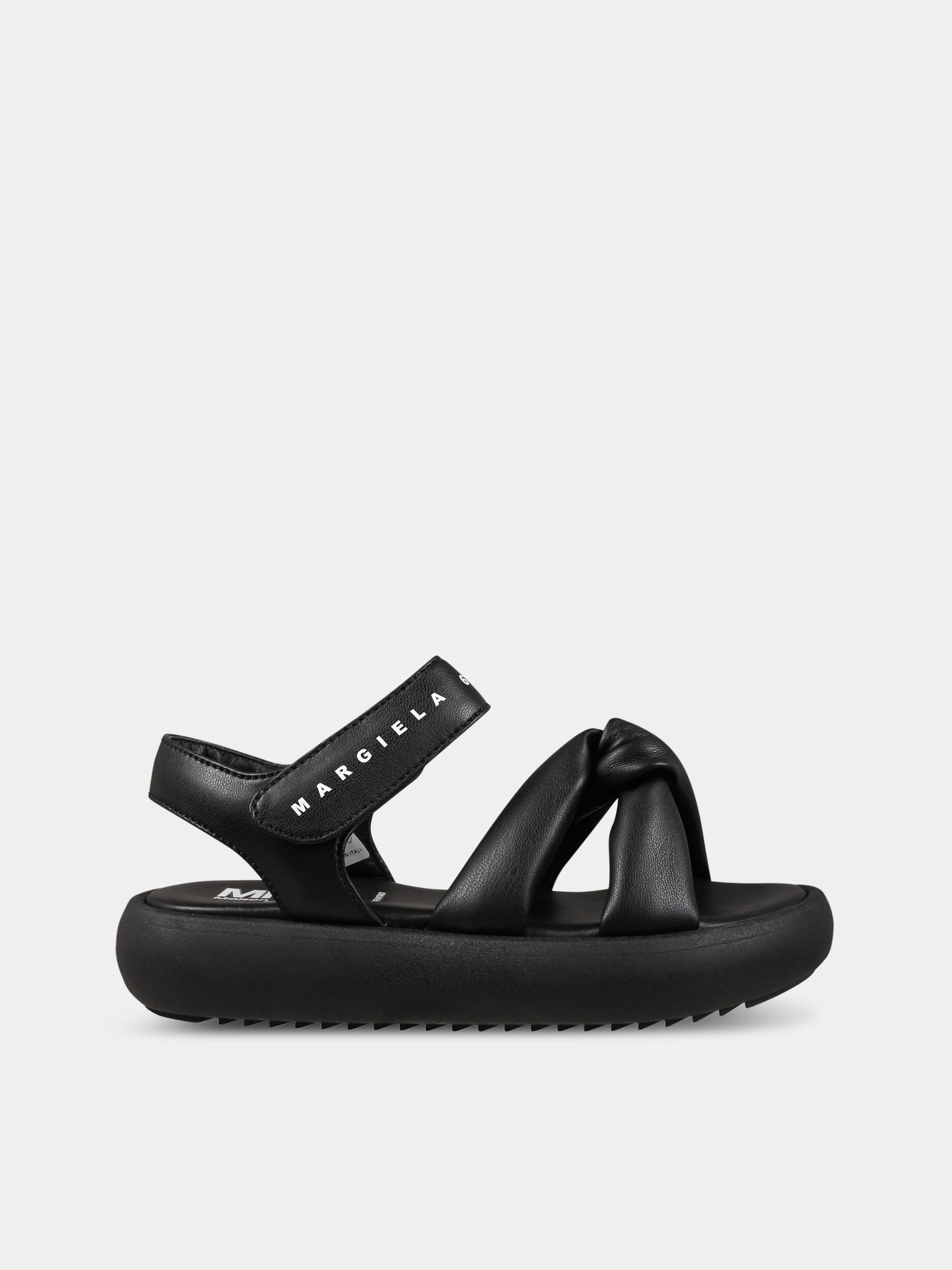 Sandali neri per bambina con logo,Mm6 Maison Margiela,73381 1
