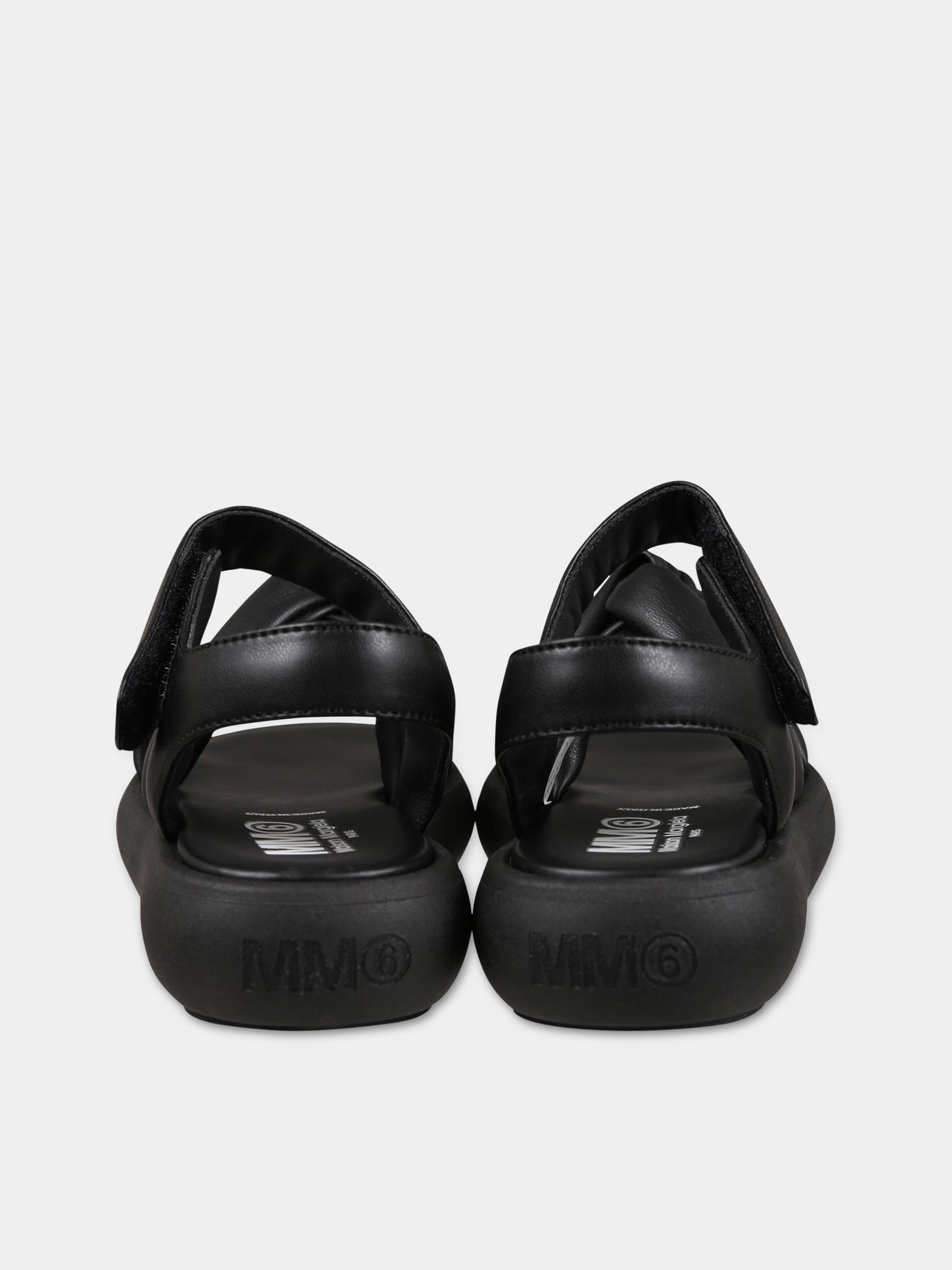 Sandali neri per bambina con logo,Mm6 Maison Margiela,73381 1