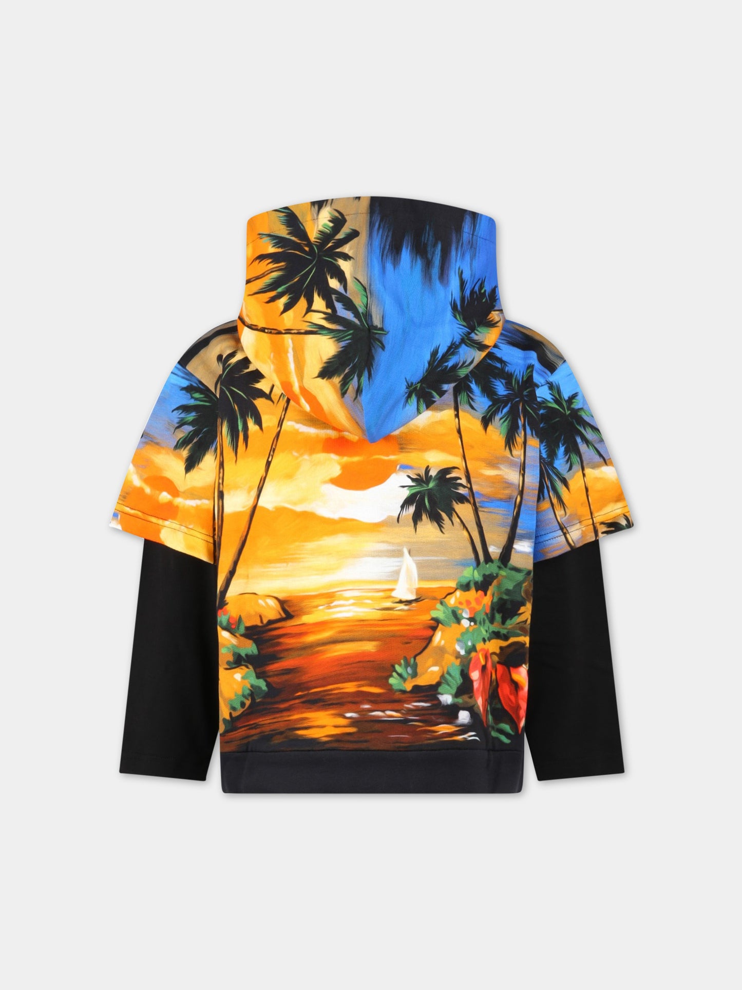 Felpa multicolor per bambino con logo bianco,Dolce & Gabbana Kids,L4JWGM G7H0P HH4JK