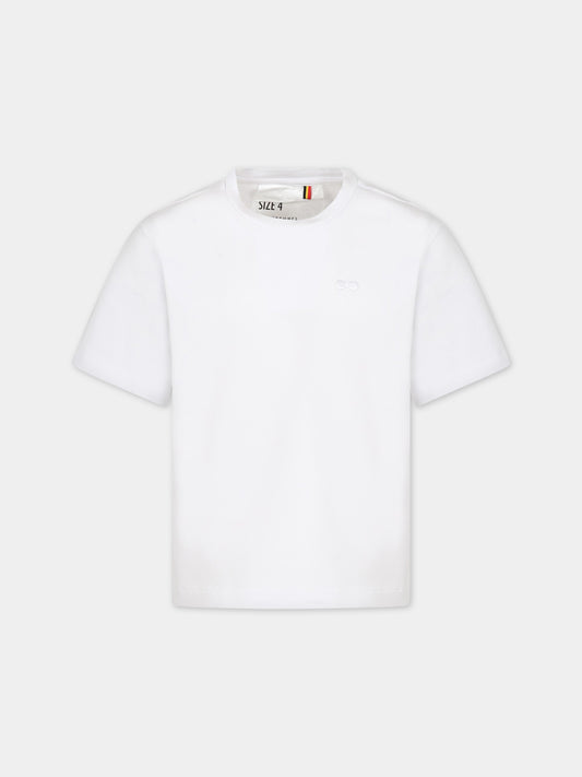 T.shirt bianca per bambina con logo,Caroline Bosmans,SS23 1005 17 1000