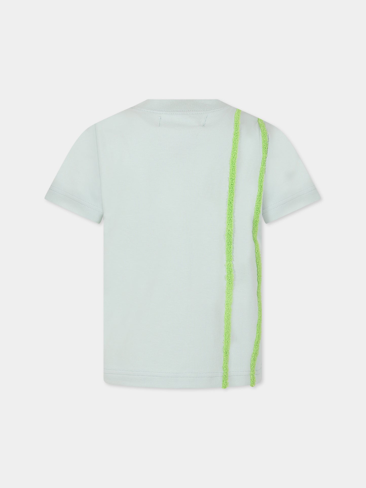 T-shirt celeste per bambini con dettagli verde,Raquette,BAT 001B 67