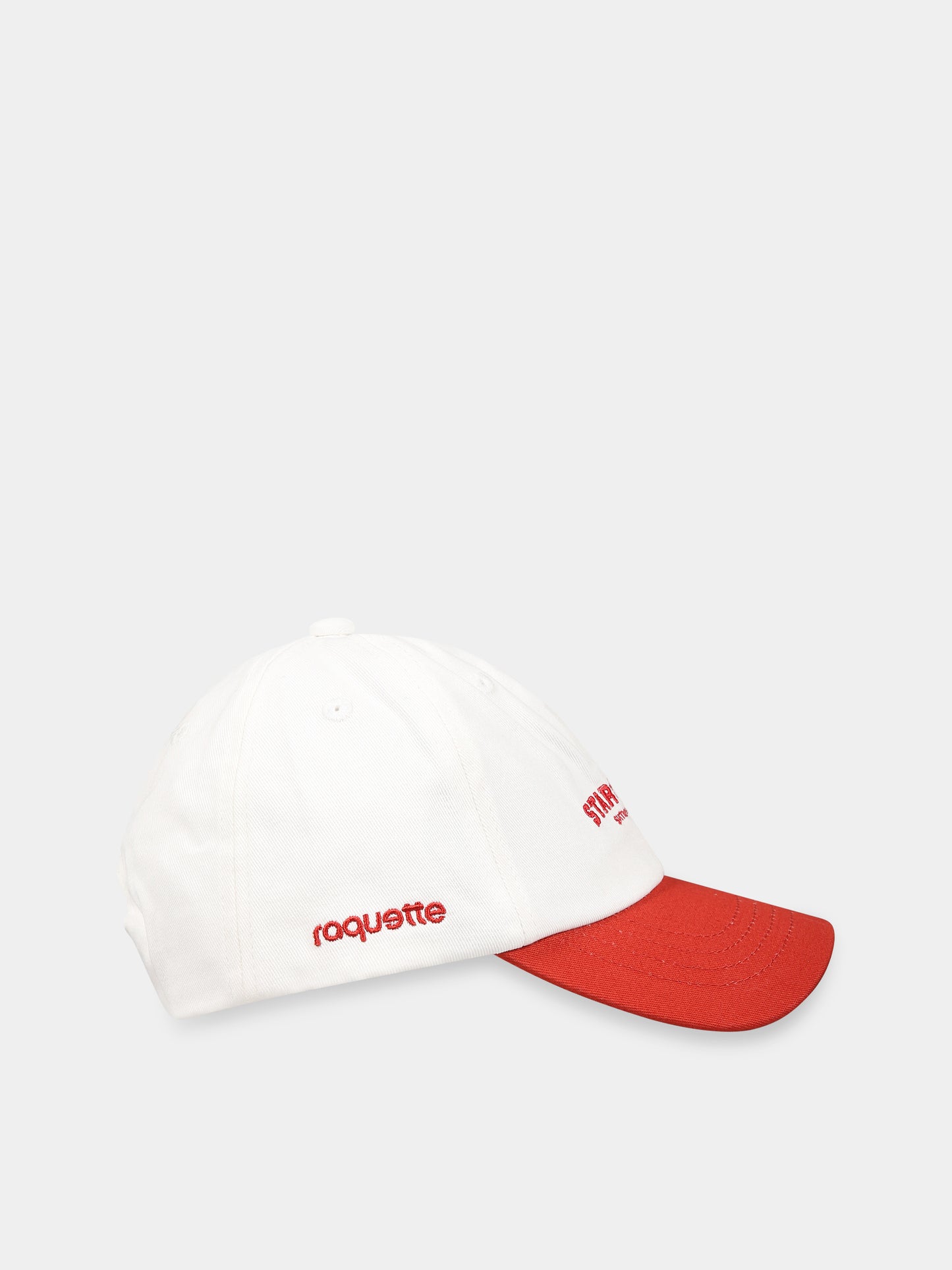 Cappello bianco per bambini con scritta  Star camp  e logo rosso,Raquette,TCAP 001 81