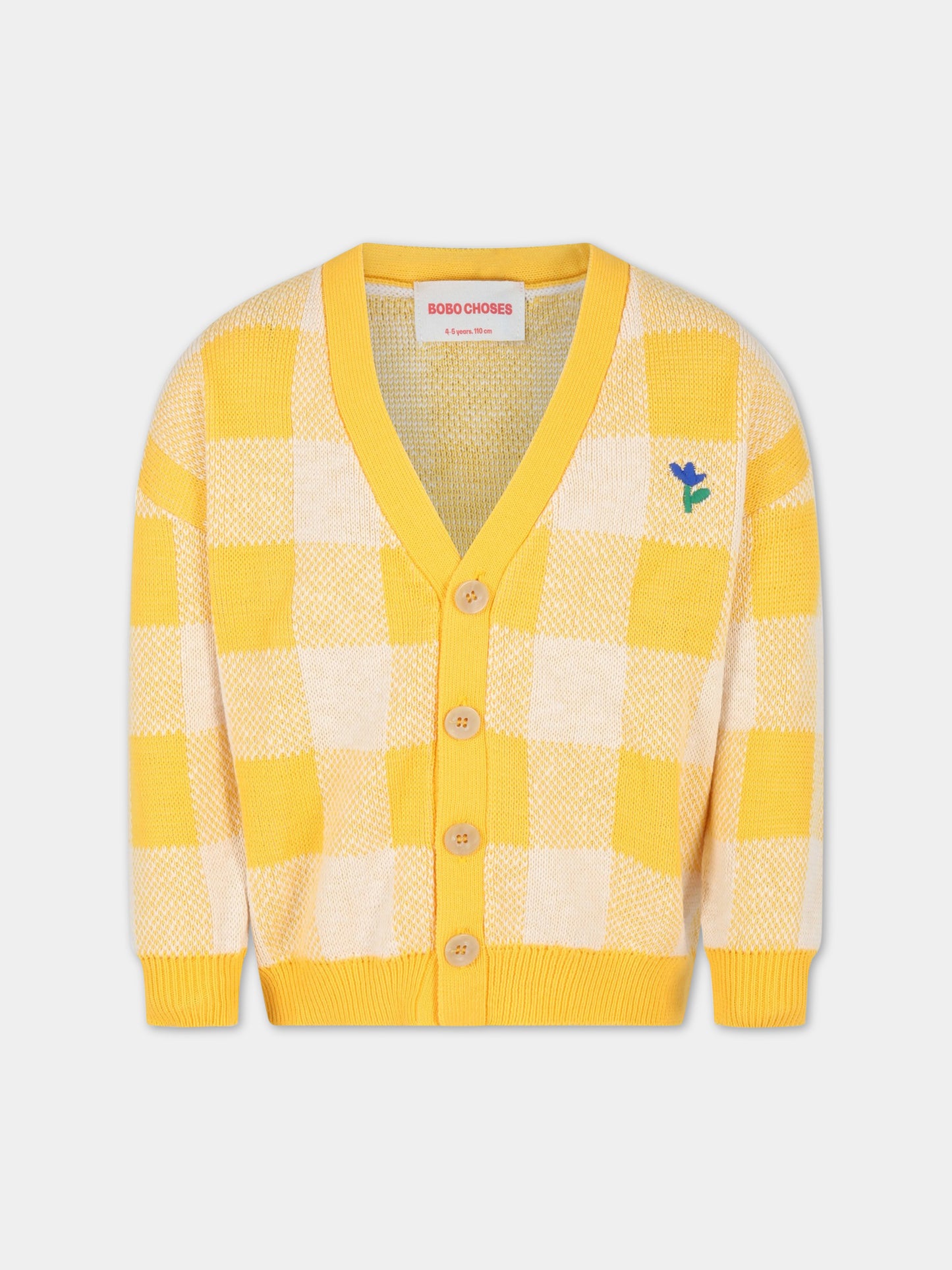 Cardigan multicolor per bambino con fiore ricamato,Bobo Choses,123AC135