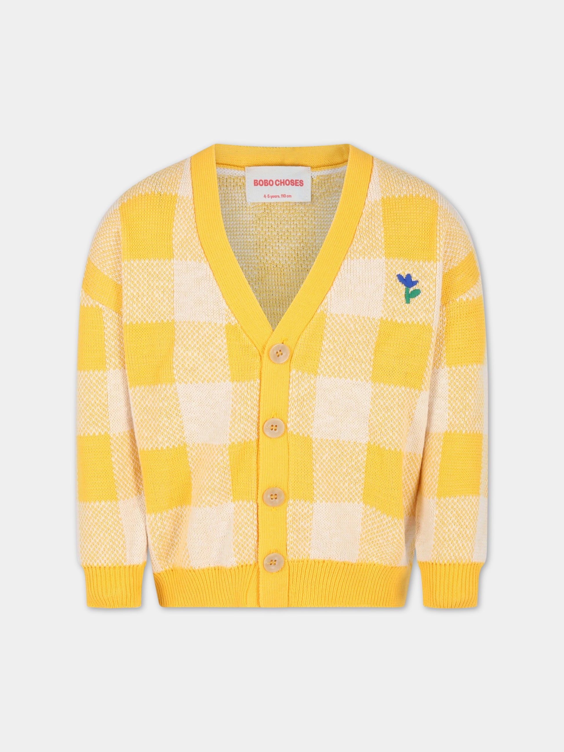 Cardigan multicolor per bambino con fiore ricamato,Bobo Choses,123AC135