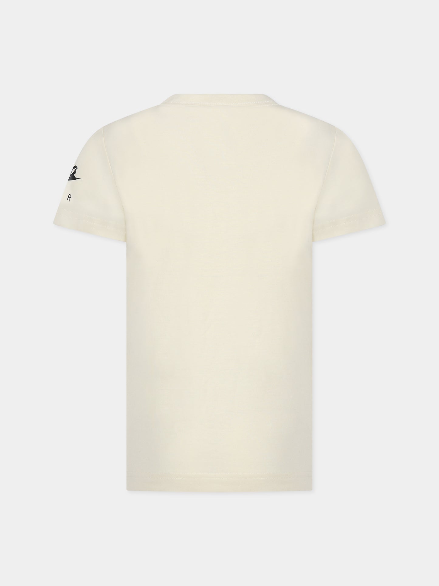 T-shirt avorio per bambino con logo e stampa,Nike,86K947 W3Z