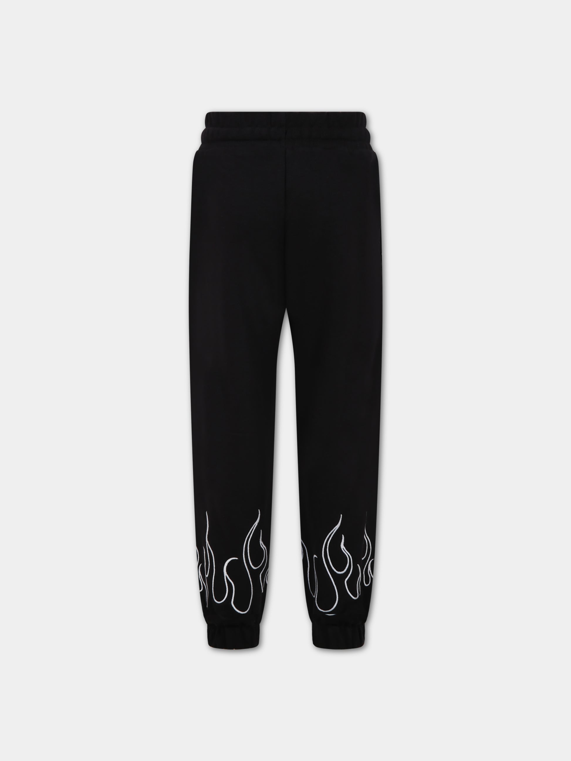 Pantaloni nero per bambino con fiamme e logo,Vision Of Super,PFV3100J BIANCO