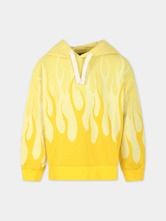 Felpa gialla per bambino con logo,Vision Of Super,MFV3108J GIALLO